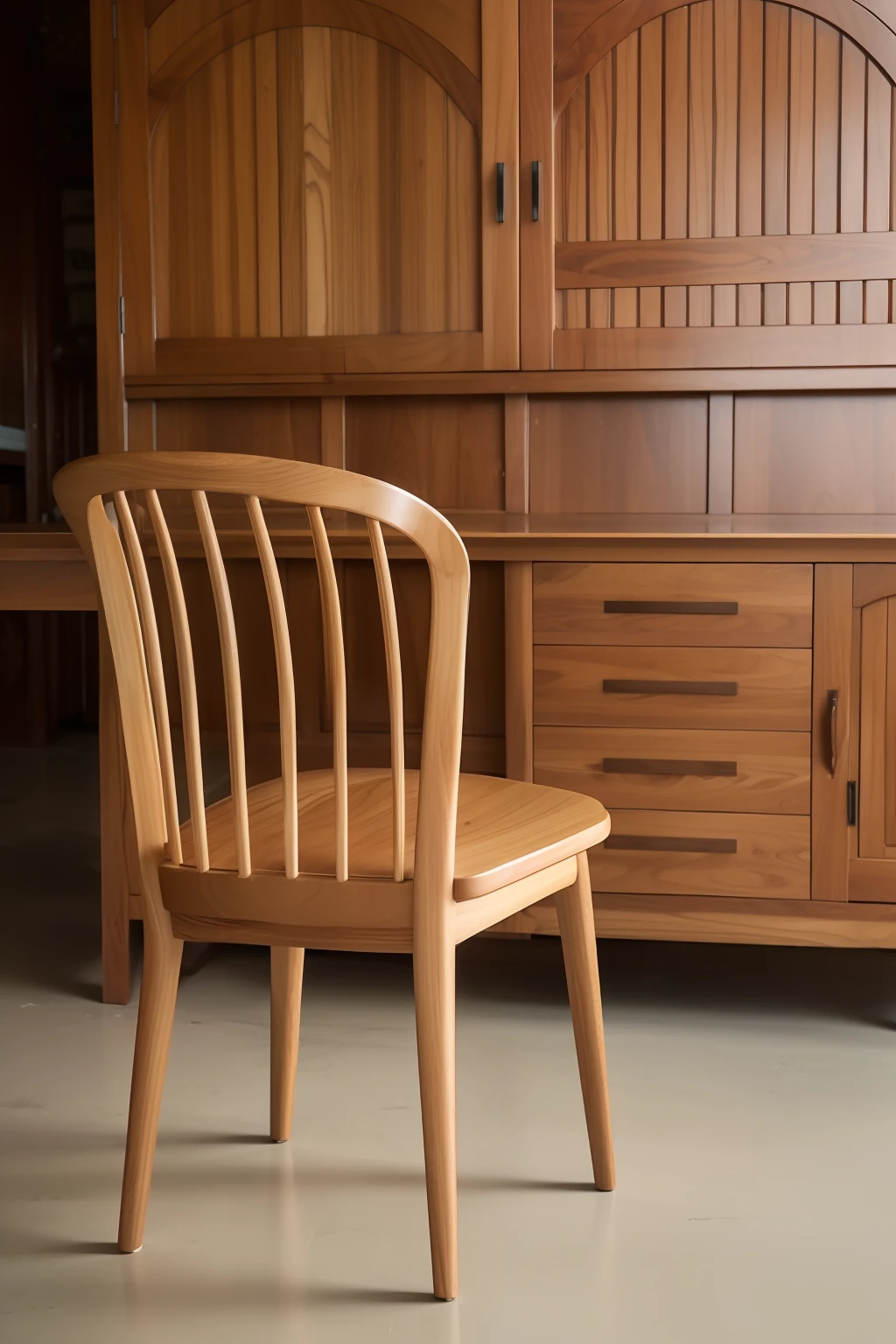 Dining chair, woodenhor, tartan ,((looks from behind)), beautiful craftsmanship, Attention to detail,productphoto
