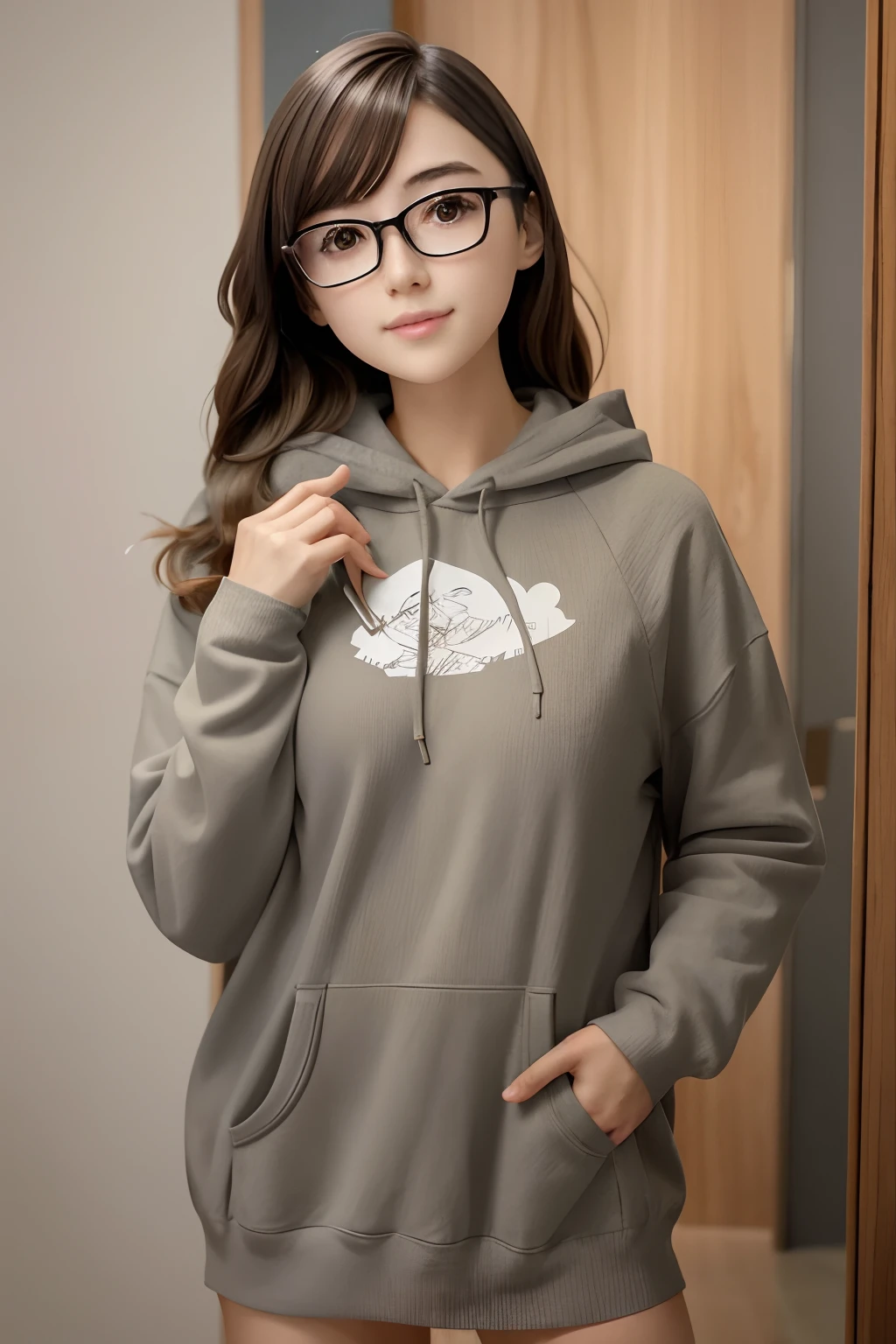 a closeup of a person with glasses and a hood, anime moe artstyle, Marin Kitagawa Fanart, em estilo anime, em estilo anime, foto de perfil 1024px, Estilo anime 2D, fanart menina urbana, nanogirlv 2, Garota de anime cyberpunk com capuz, Retrato estilo anime, portrait of a female anime hero, personagem estilo anime