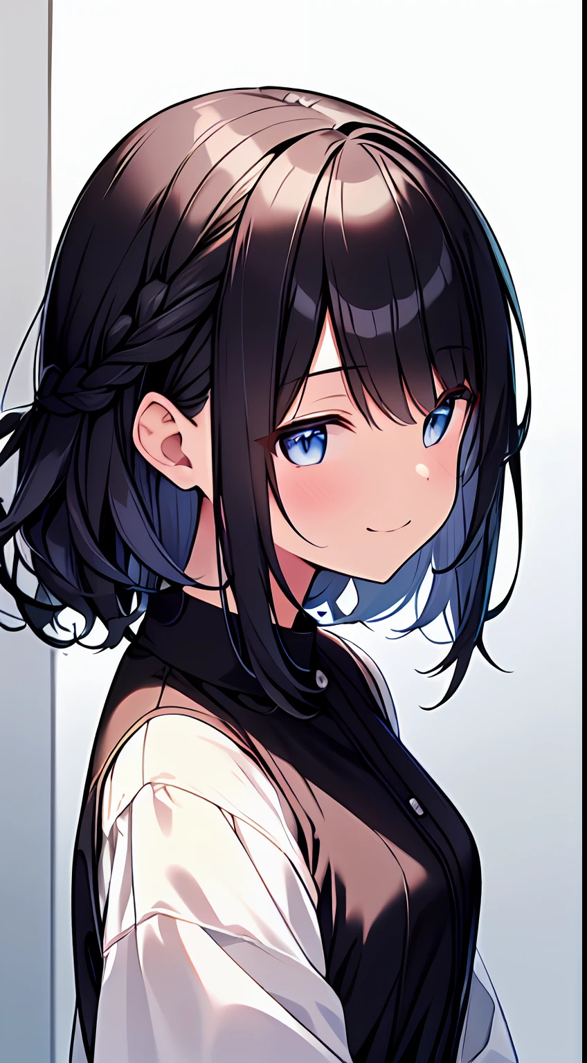 (best quality), (Super detailed), (Best Illustration), (masterpiece), score_9, score_8_up, score_7_up, 4k, (nsfw), high contrast, upper body, (1woman), (solo:1.2),{(white serafuku), (bra lift), (show off breast:1.2), (show off nipples:1.2)}, (large breasts:1.2), {brown hair, (sideburns), (bob cut:1.3), curly hair, hairs between eyes, colored inner hair}, {(detailed eyes), blue eyes}, earring, embarrassed, nose blush, sweat, (white background:1.2),