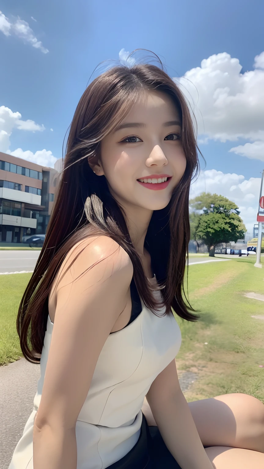 ((Top Quality, 8K, Masterpiece: 1.3)), Sharp Focus: 1.2, Beautiful Women in Perfect Shape: 1.4, Slim Abs: 1.2, (Layered Hairstyles: 1.2)), (Wet White Button Long Shirt: 1.3), Rain: 1.3, Street: 1.2, Wet Body: 1.1, Highly Detailed Face and Skin Texture, Detailed Eyes, Double Eyelids, Big, Smile, Raw Photo