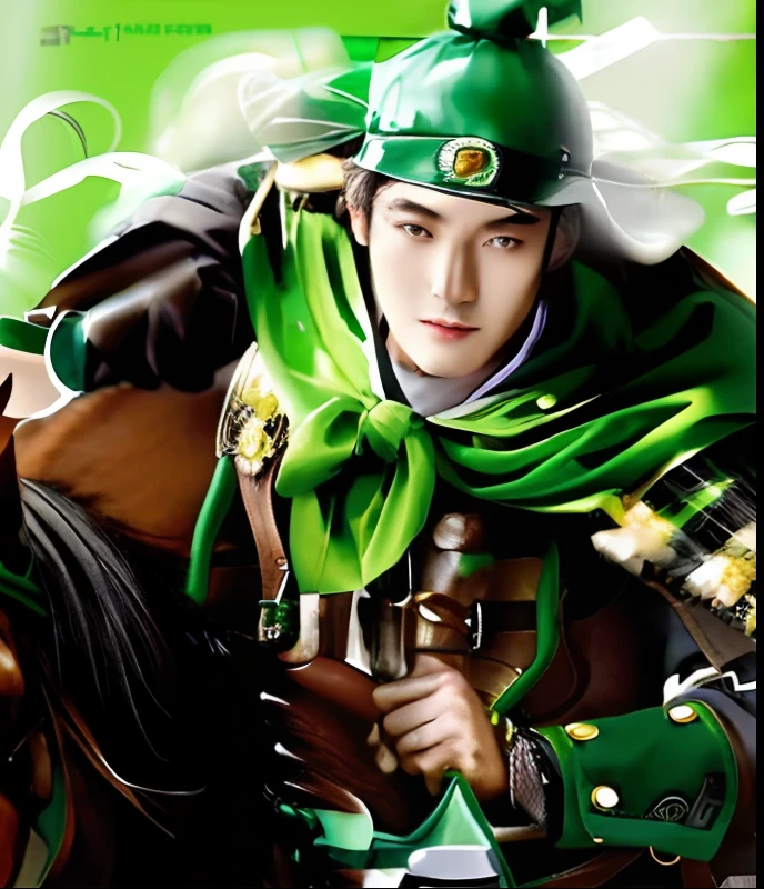 Man on horse in green hat
