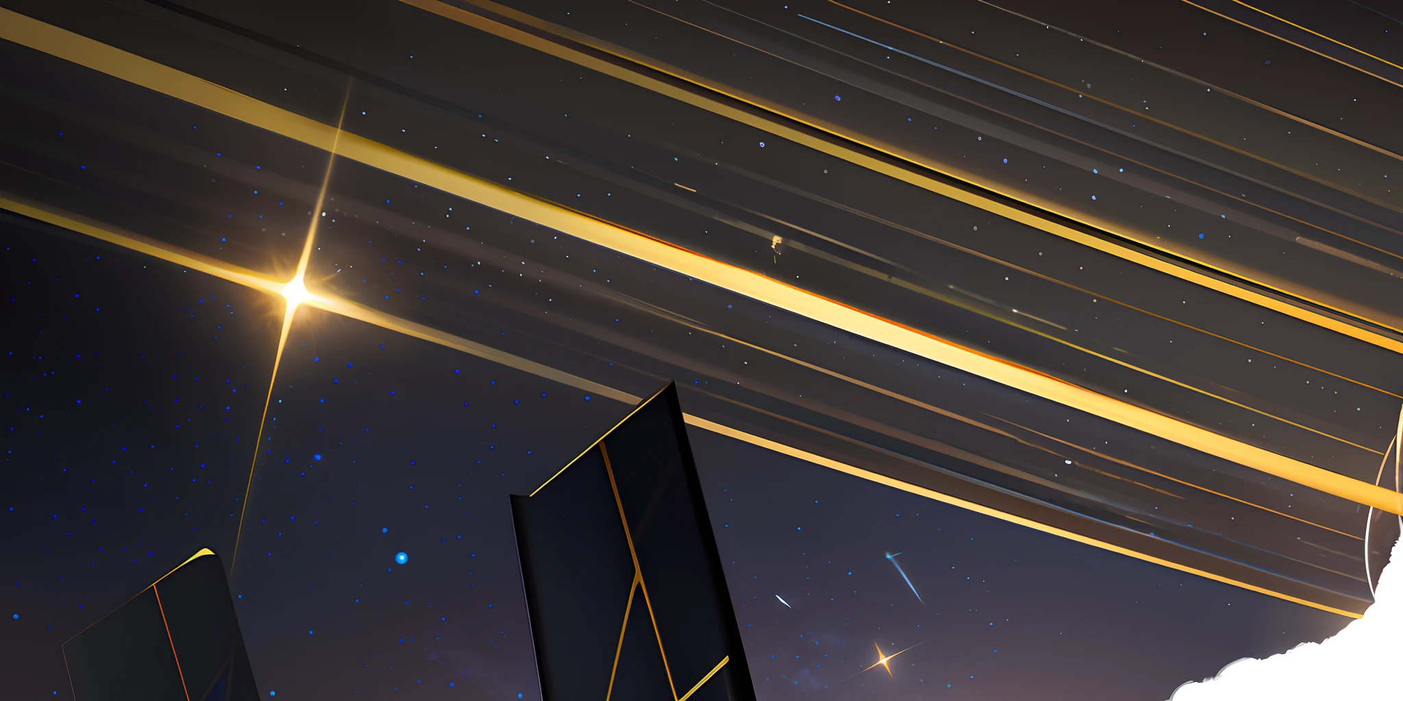 Starry sky with rockets and star trails, Golden meteor, solar sail in space, Cosmos Sky. By Makoto Shinkai, 4k vertical wallpaper, 4k vertical wallpaper, tracingstar trails, meteors are falling from the sky, 8k vertical wallpaper, 8k vertical wallpaper, hq 4k phone wallpaper, homeworld style