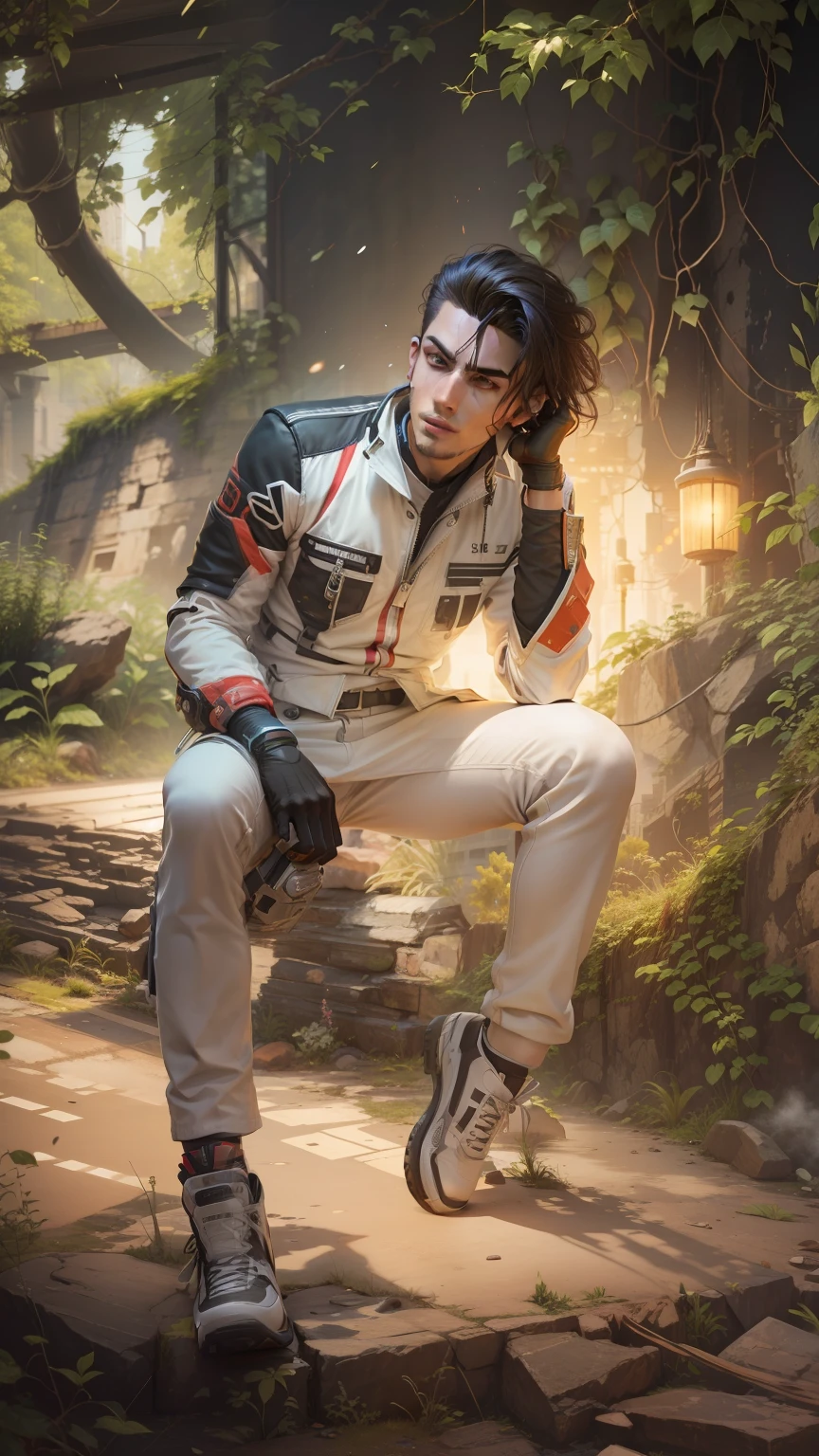 Change background Hyperpunk handsome boy, realistic face, 8k, ultra realistic