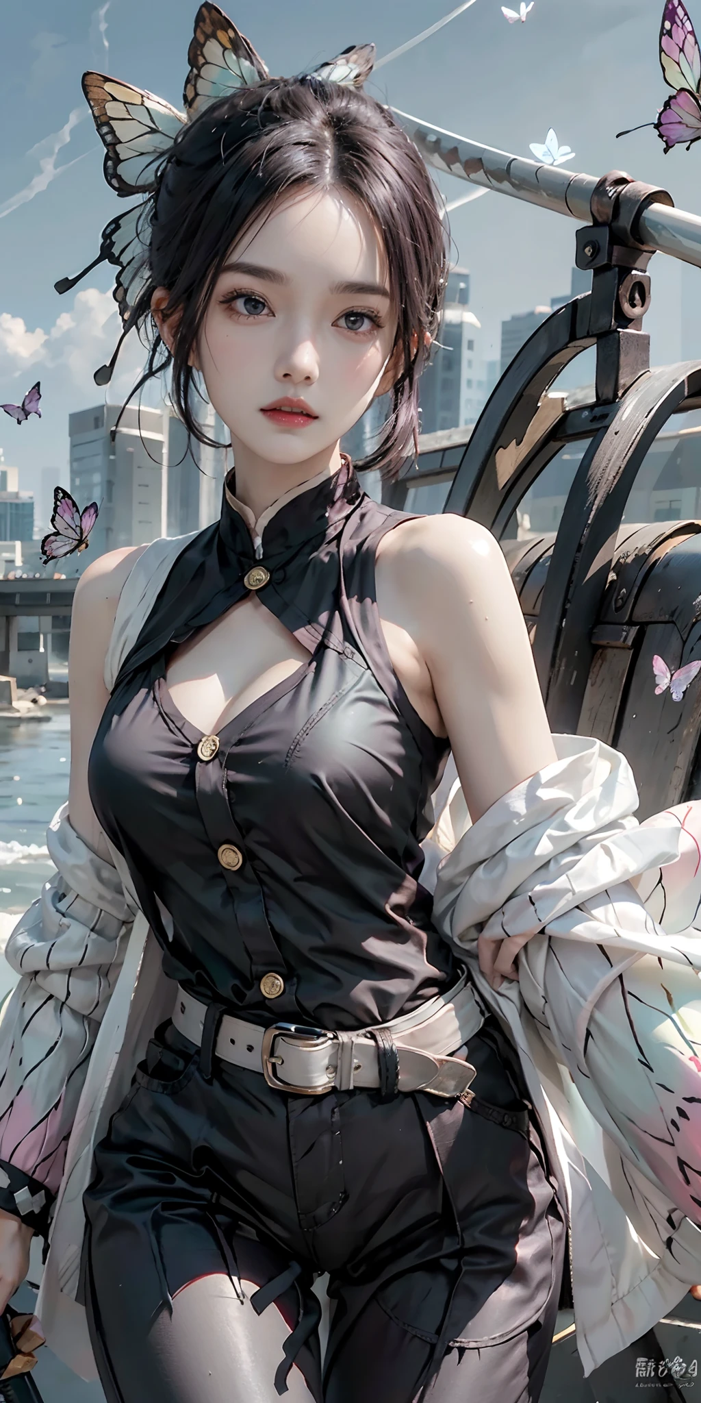 2,(((bishoujo,beautiful girl,Deep V,open cloths,Asymmetry,Irregular clothes,Exposed breasts,Pure and sexly,grumpy,long wavy hair,Leaning forward,torn))),((fit:1.5)),curvy ,best quality, High target_solve, clearly_image, Detailed background,best quality, number, Very detailed, Finely, high resolution, 8k画质, Perfect dynamic composition, long hair, Charming pose,sexly,Shy,masterpiece, best quality, high resolution, 8k, HDR, raytracing, detailed shadows, beautiful girl, (hyperdetailed:1.15),maebari/pasties,2