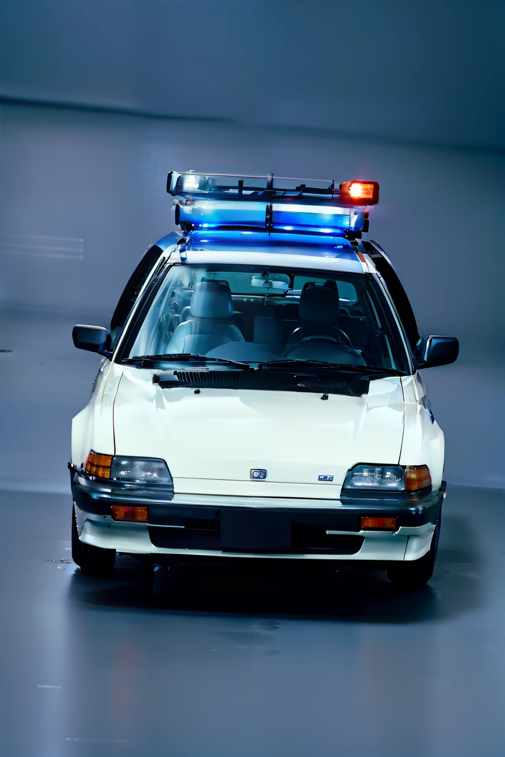 police car, realistic, Tokyo, 35mm