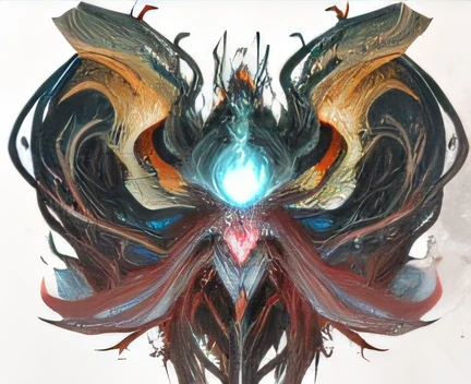Hyperspace creatures, Creature of cosmic horror, cosmic horror concept art, Scary spaceship,, giant ethereal creature, Flesh and blood bonding，Biological spaceship，Flesh and blood riots，对称，tentaculata，Tentacle dance，blood vess，giant tentacles,scarlet，Blood，blood vessel，Blood，Tangled blood vessels,Abdominal distention，The abdomen is large，There is fluid flow in the abdomen，The abdomen stores fluid，Huge belly，The abdomen is swollen bright red，对称，Standard symmetry，Insects that lay eggs，ass big，The tail is inflated，Inflatable tail，Full overall，bulking
