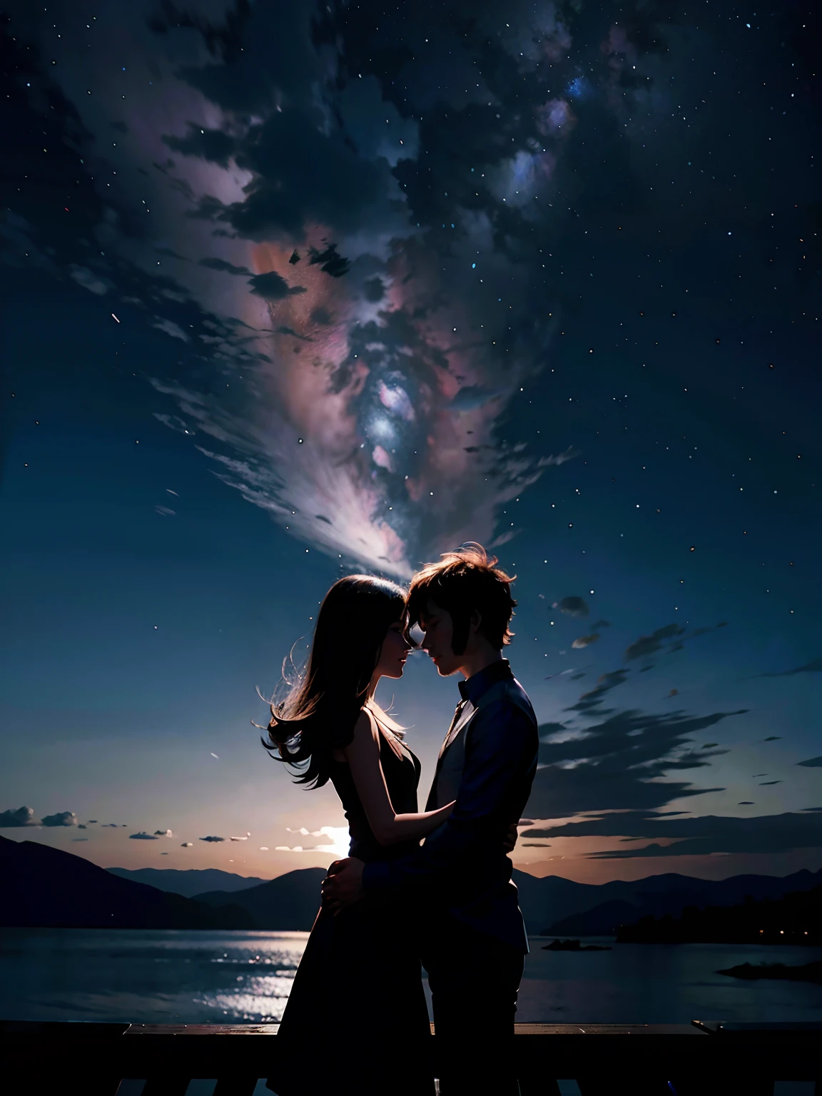 On a red background we are engaged to a star --auto