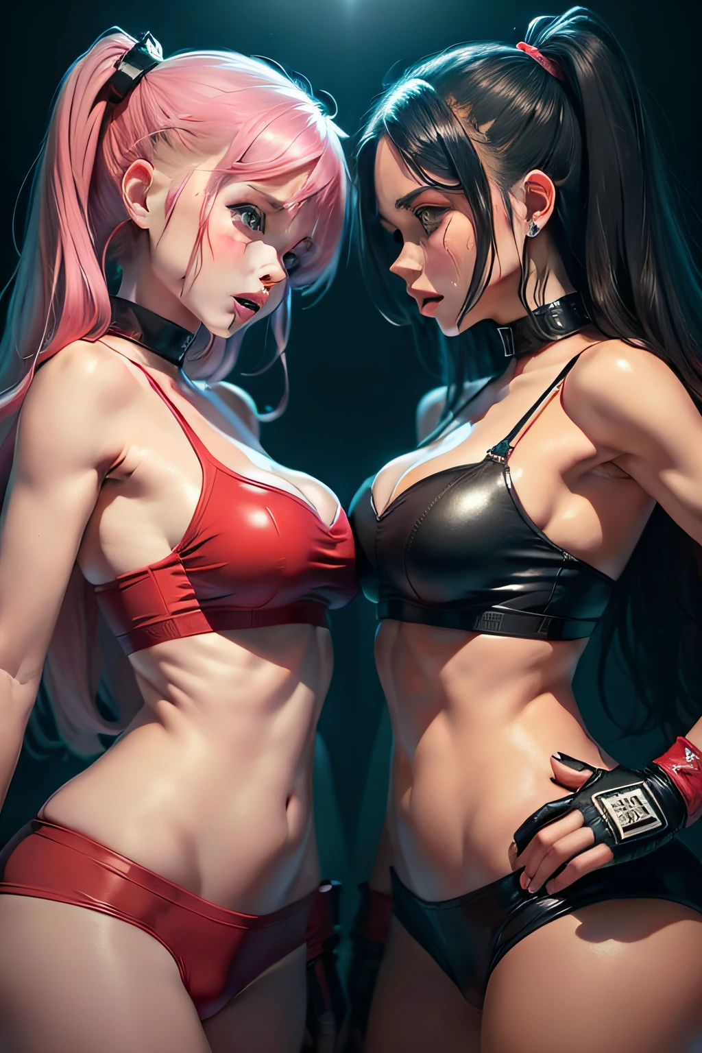 Two beautiful girls have a brutal fight