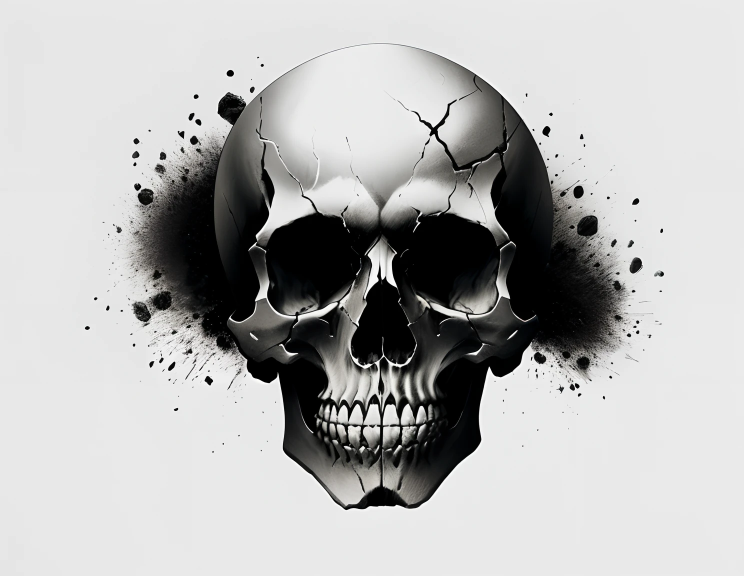 a black and white drawing of a skull with a hole in the middle, skull design for a rock band, skull liminal void background, fantasy skull, skull head, skull image on the vest, skull on the screen, skull face, death skull, drawing of a skull, black and whitehighly detailed, human skull, skull like, highly detailed dark art, skull tattoo