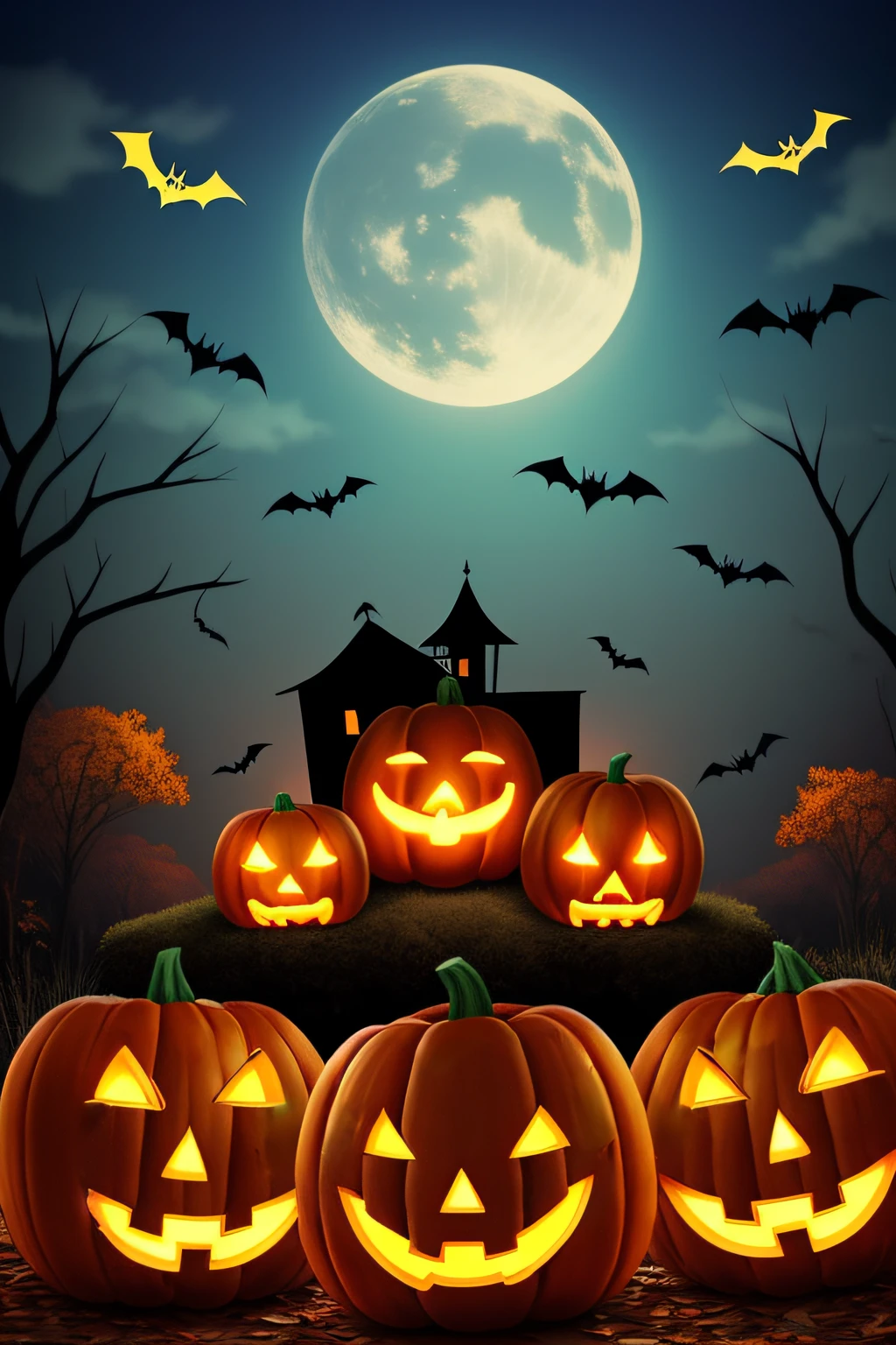 Pumpkin face、Match for Halloween、Fit the background、mystery