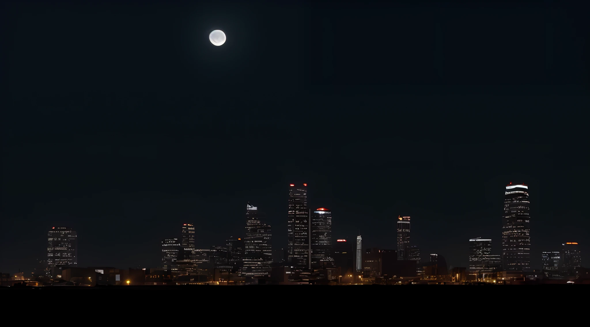 beautiful night scene Towering Buildings Moonlight from the interim Fantastic and realistic