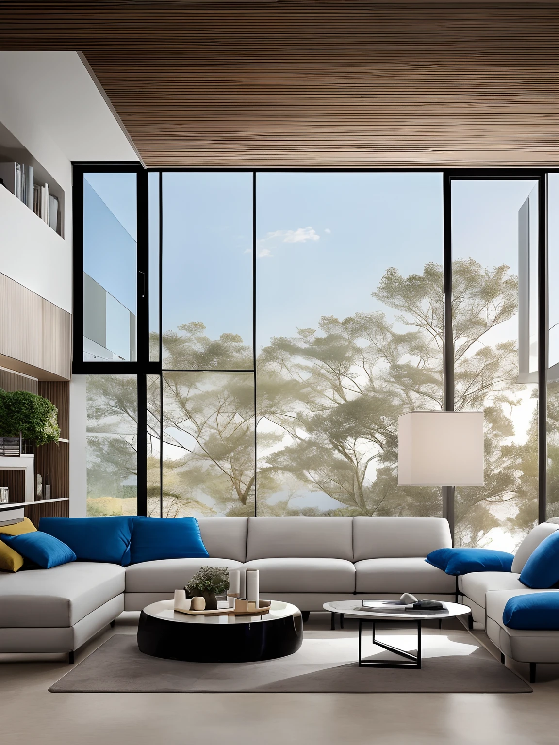 Super straight、tmasterpiece、best qualtiy、ultra - detailed、超高分辨率、RAW photogr、8K,modern living room。 (Fabric sofa) (Fabric pillows),Stone opaque resin surface
board,Brown and white,posh,In charming lighting style,Light gold and light black,Li Shuxing,A fusion of tradition and modernity,Soft atmospheric light,Hard-edged lines。(janelas),
Fabric blinds,blue-sky,1 black TV,tmasterpiece,Ultra photo realsisim,32k,Extremely detailed CG unity8k wallpaper,best qualtiy