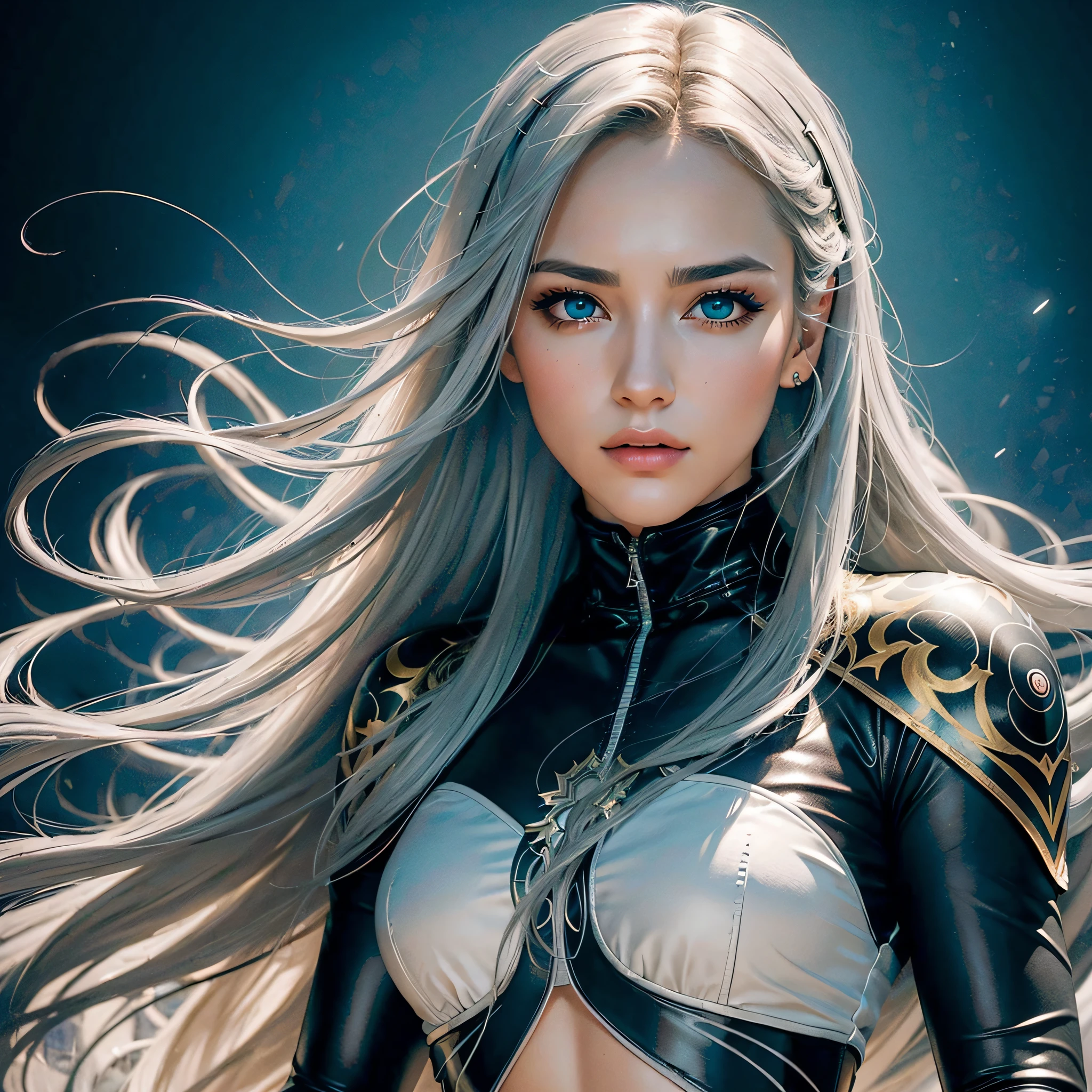 Ultra-detailed complex 3D rendering of the face, (masterpiece, top quality, octane rendering,), glamour shots full body image, very beautiful young elves, cleavage, (highly detailed skin: 1.2), (exposure: 1.1), ((blue micro bikini: 1.95)))). , 8k, (((very soft breasts)), (((conspicuous large pink areola)), beautiful Caucasian woman with white skin with full soft breasts with big buttocks, one, long braided hair, big breasts, dynamic angles, (((huge breasts: 2.4)), ultra-realistic photos, ((((((silver hair)))), futuristic urban background, facial muscles, (((((detailed and glamorous silver crown)))), In the style of Marvel Comics, ArtStation Trends, Clear Focus, Intricate Details, Very Detailed, Detailed Green Eyes, Sharp Focus, Digital Rendering, Professional, Abs, Lip Gloss, Glossy Skin, Sexy Pose, Golden Tattoo All Over Body, Silver Pattern All Over Body, Silver Lame Skin, Gold Glitter Skin, Mansuji, Buttocks, Jeweled All Over the Body, with silver scales, silver hair,