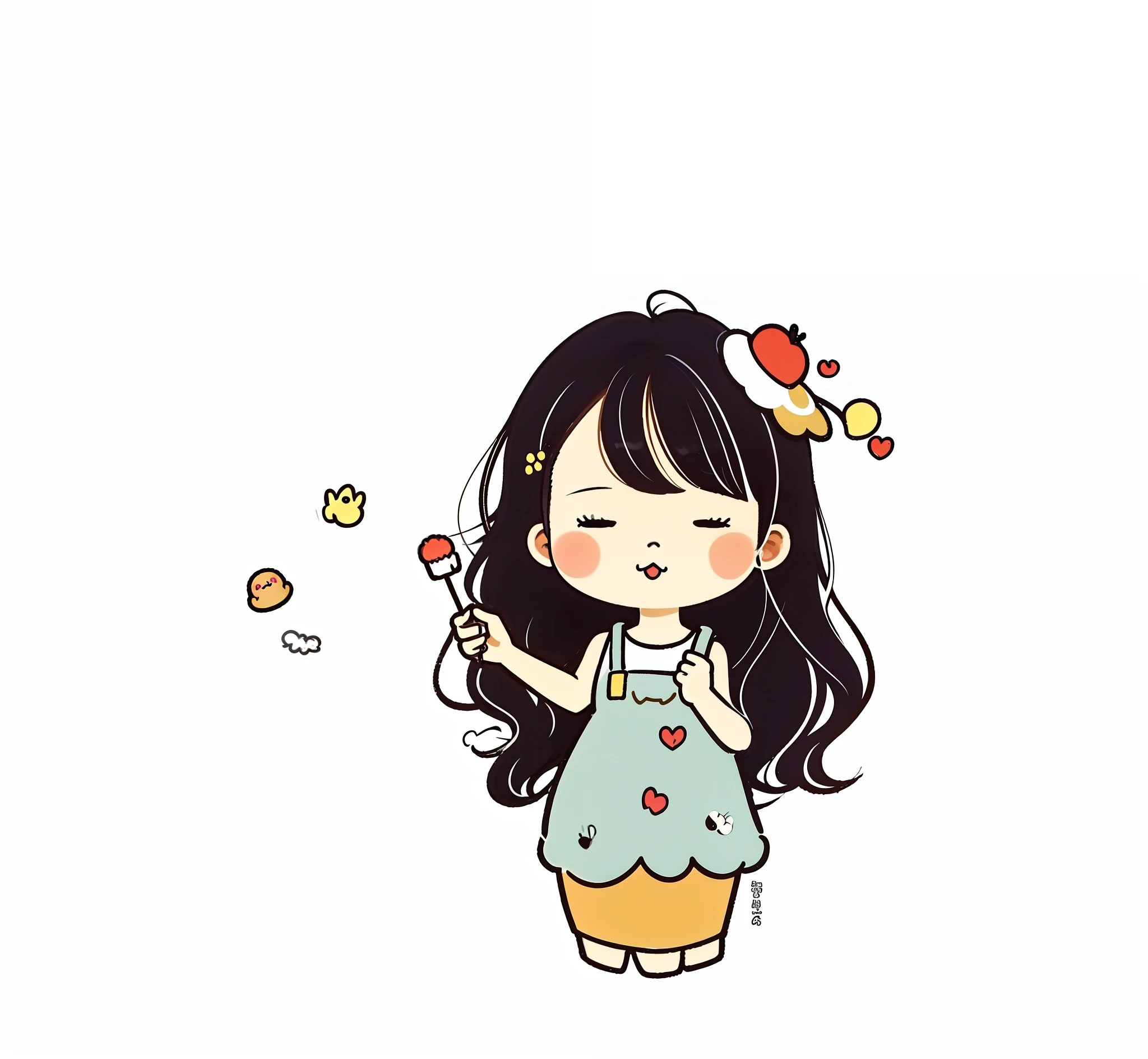 Anime girl with cupcake and cat, lovely art style, adorable digital art, Rendering of cute girls, cute kawaii girls, Cute cartoon character, Cute detailed digital art, Cute anime girl, Cute cartoon, chibi girl, Cute cartoon style, cute character, Cute anime, Chibi anime girl, cute artwork, Cute anime style, Anime moe art style,balloons,Skysky,Clouds,adolable,sprout