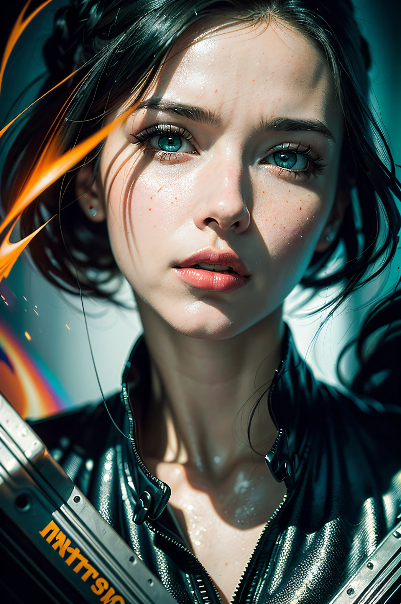 best quality, masterpiece, (realistic:1.2), detailed face, beautiful eyes, (masterpiece, top quality, best quality, official art, beautiful and aesthetic:1.2), (1girl:1.4), extreme detailed, (Joshua Middleton comic cover art:1.1), (Action painting:1.2), (concretism:1.2), theater dance scene, (hypermaximalistic:1.5), colorful, highest detailed,