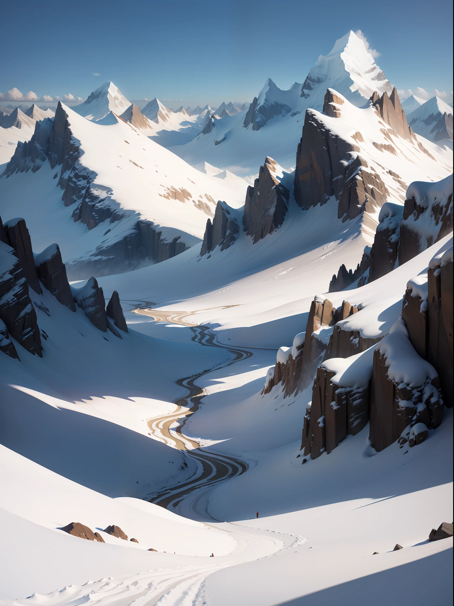 snow mountains，Landscape view