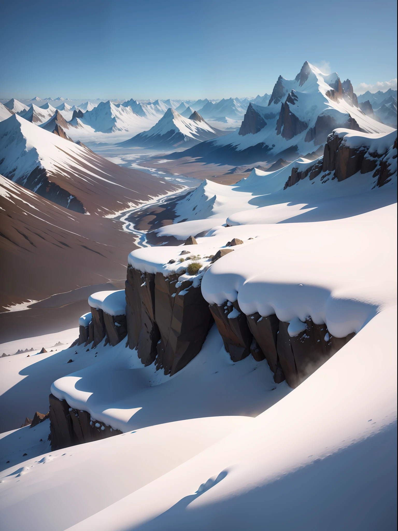 snow mountains，Landscape view