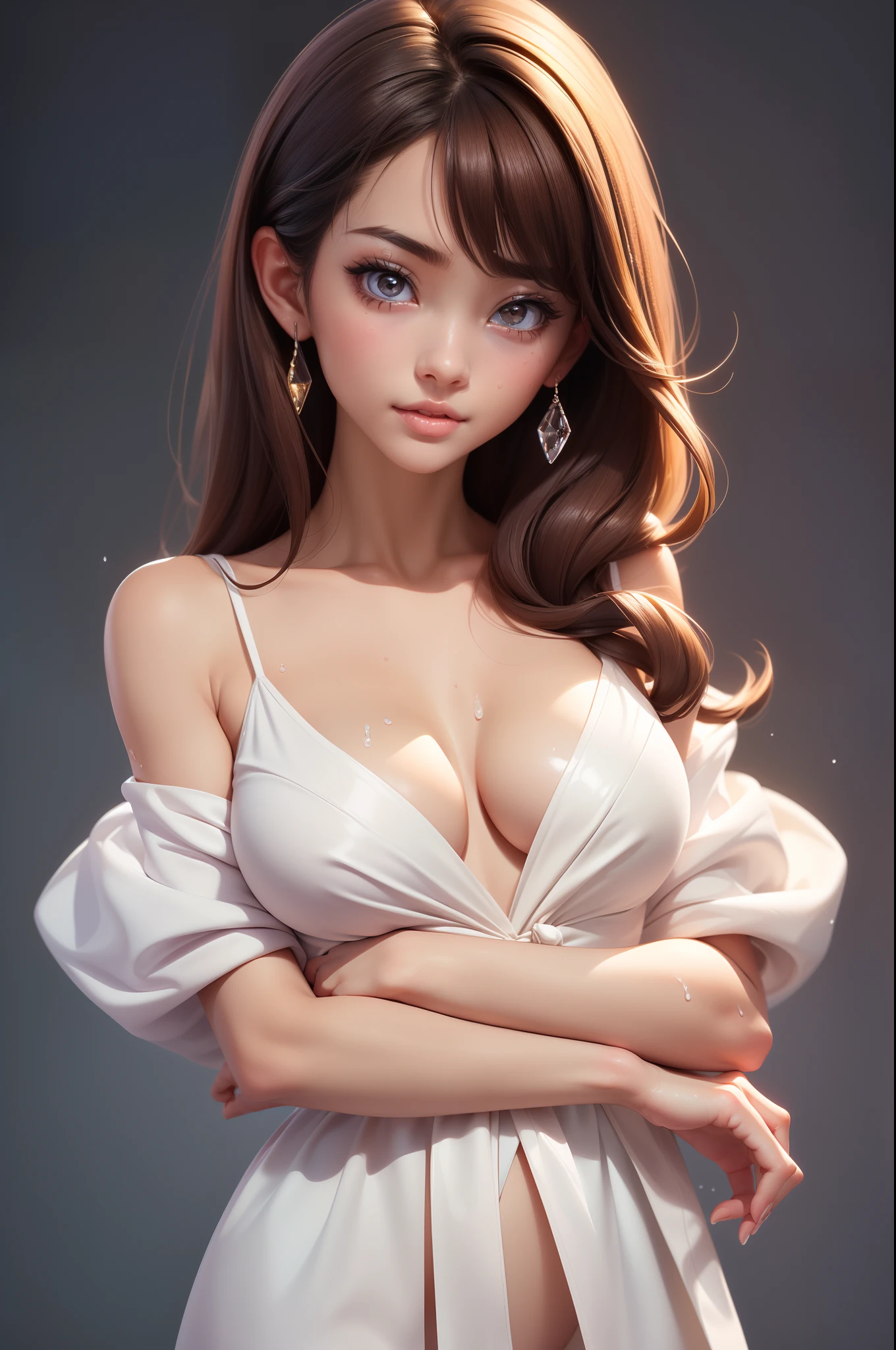 tmasterpiece、top-quality、超A high resolution、high detail portrait、(photographrealistic:1.4)、1girll、White skin of the、Squatted:
1.5、Look up at the camera、looki at viewer、young 、spotless、Cute beautiful brown hair、long whitr hair、Milk masterpiece、top-quality、超A high resolution、high detail portrait、(photographrealistic:1.4)、1girll、White skin of the、Squatted:
1.5、Look up at the camera、looki at viewer、young 17 years oldte beautiful brown hair、long whitr hair、Big breasts,((barechested)).(dripping wet body)(portrait of japanese famous actress)、(A smile、blissful、Hi Nest、jolly、Keep one's mouth shut)、(Hold your breasts between your arms,Pull the breasts closer)、Great detailed eyes、((Long neck、By bangs、By bangs、Clean face、gaze staring at the camera、eyeslashes、largeeyes、Distinct double eyelids、glowy skin、clean skin quality、Gloss on lips)),(((middlebreast)))Chest commotion,((barechested)).(dripping wet body)(portrait of japanese famous actress)、(A smile、blissful、Hi Nest、jolly、Keep one's mouth shut)、(Hold your breasts between your arms,Pull the breasts closer)、Great detailed eyes、((Long neck、By bangs、By bangs、Clean face、gaze staring at the camera、eyeslashes、largeeyes、Distinct double eyelids、glowy skin、clean skin quality、Gloss on lips)),(((middlebreast)))