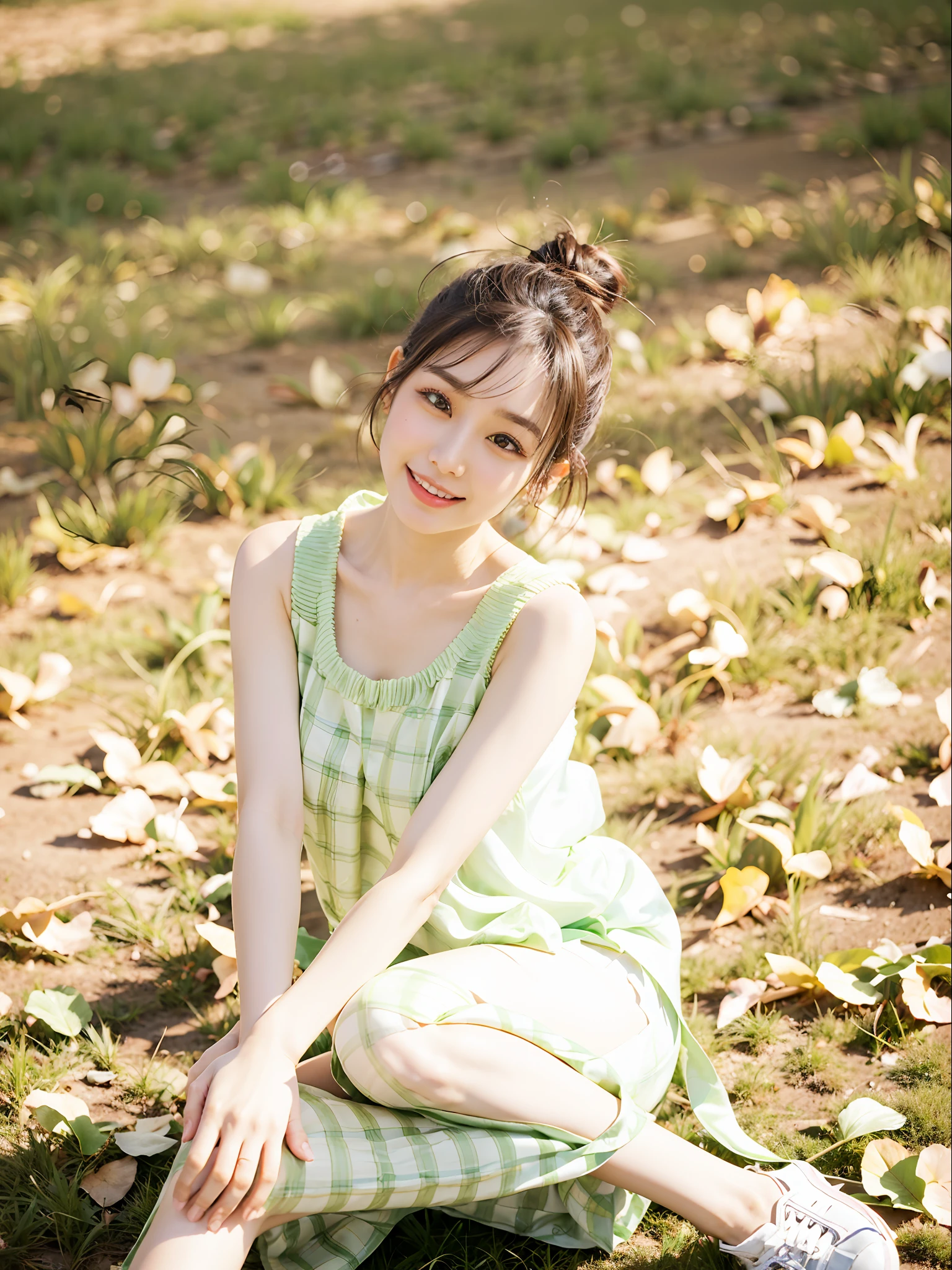 (((Medium hair))), best qualtiy, 8K, hdr, A high resolution, absurderes:1.2, blur backgroun, Background bokeh:1.2, photography of, (RAW photo:1.2), (真实感:1.4), (Masterpiece:1.3), (complexdetails:1.2), 1girll, 独奏, japanaese girl, delicated, Beautiful detailed, (Detailed eyes), (Detailed facial features), Bigboobs, (((Large breasts))), Skin Firm, (Looking_at_peeping at the viewer), From_Front, (being thin),(best qualtiy:1.4),(超A high resolution:1.2),cinematic lighitnglamplight,(Extremely detailed illustration),(Gloss on lips,best qualtiy,超A high resolution,depth of fields,Caustics,Extensive illumination,naturalshadow,85mm, f/1.4, iso 200, 1/160s:0.75),1girll, Solo, (((Silk vest))) Smile, ((silk garment,pleatedskirt,Classroom))