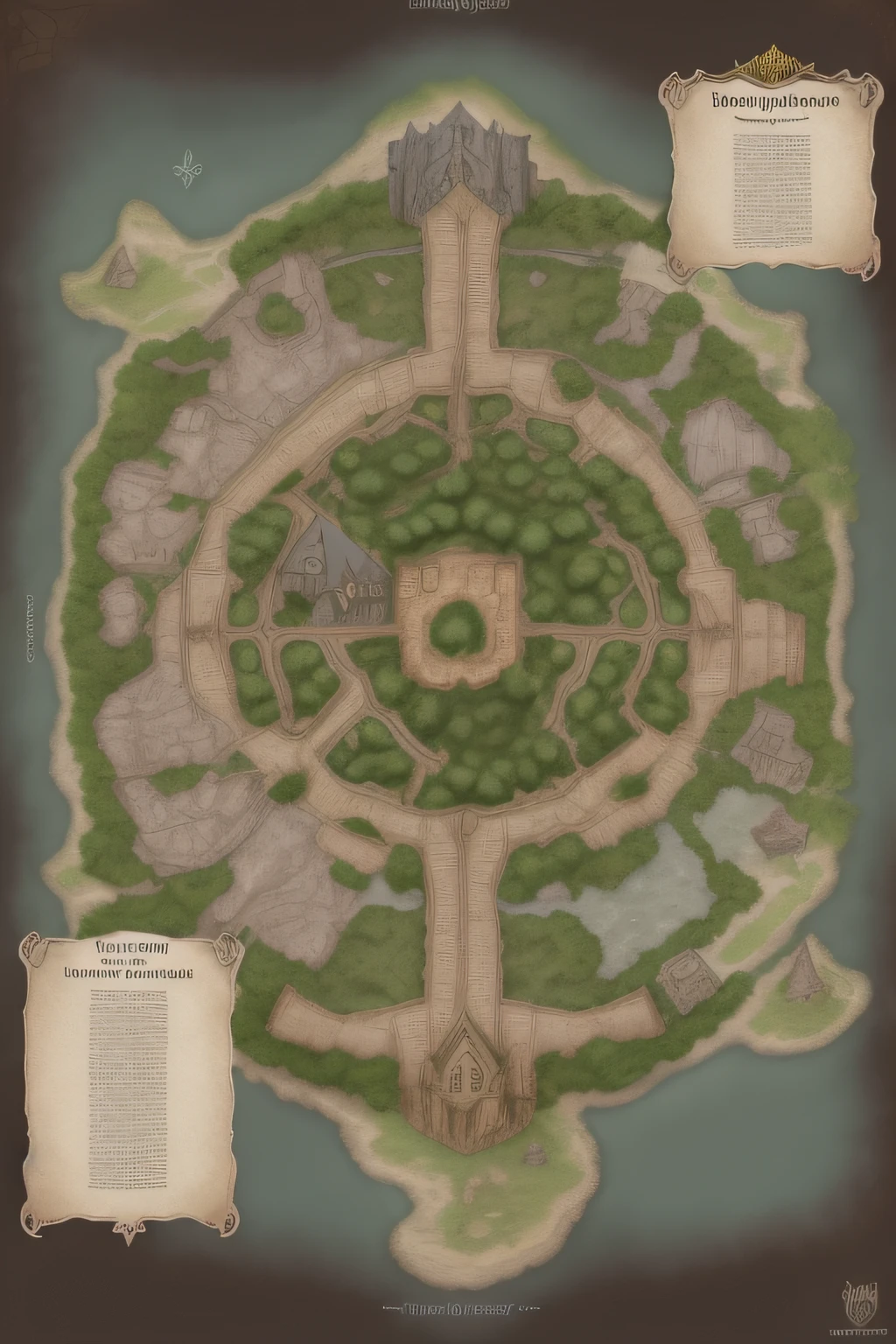 large dnd battle map of hogwards grounds