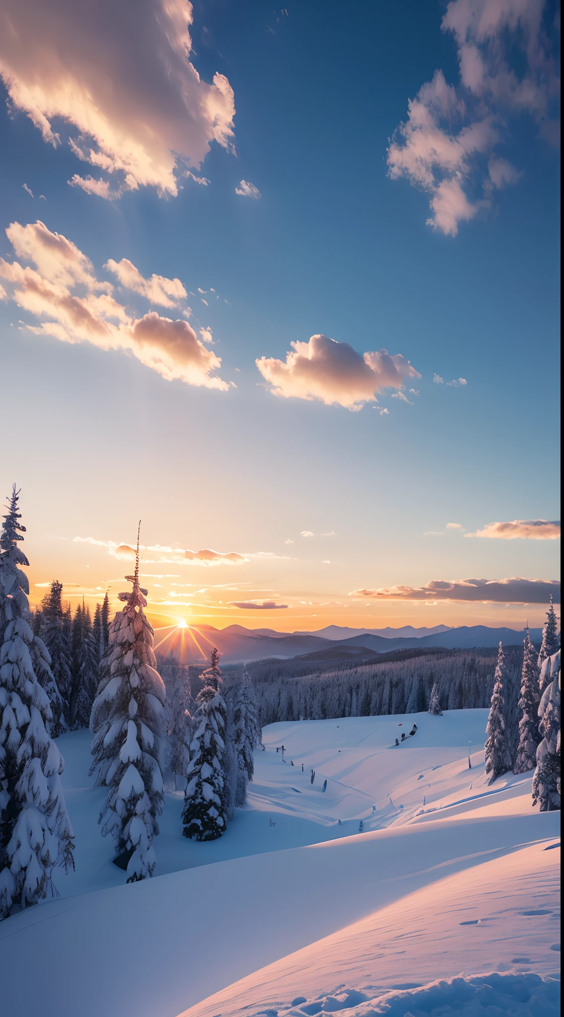 Skysky,Colorful auspicious clouds,Thick snow,8K wallpapers,extreme beautiful,winning artwork