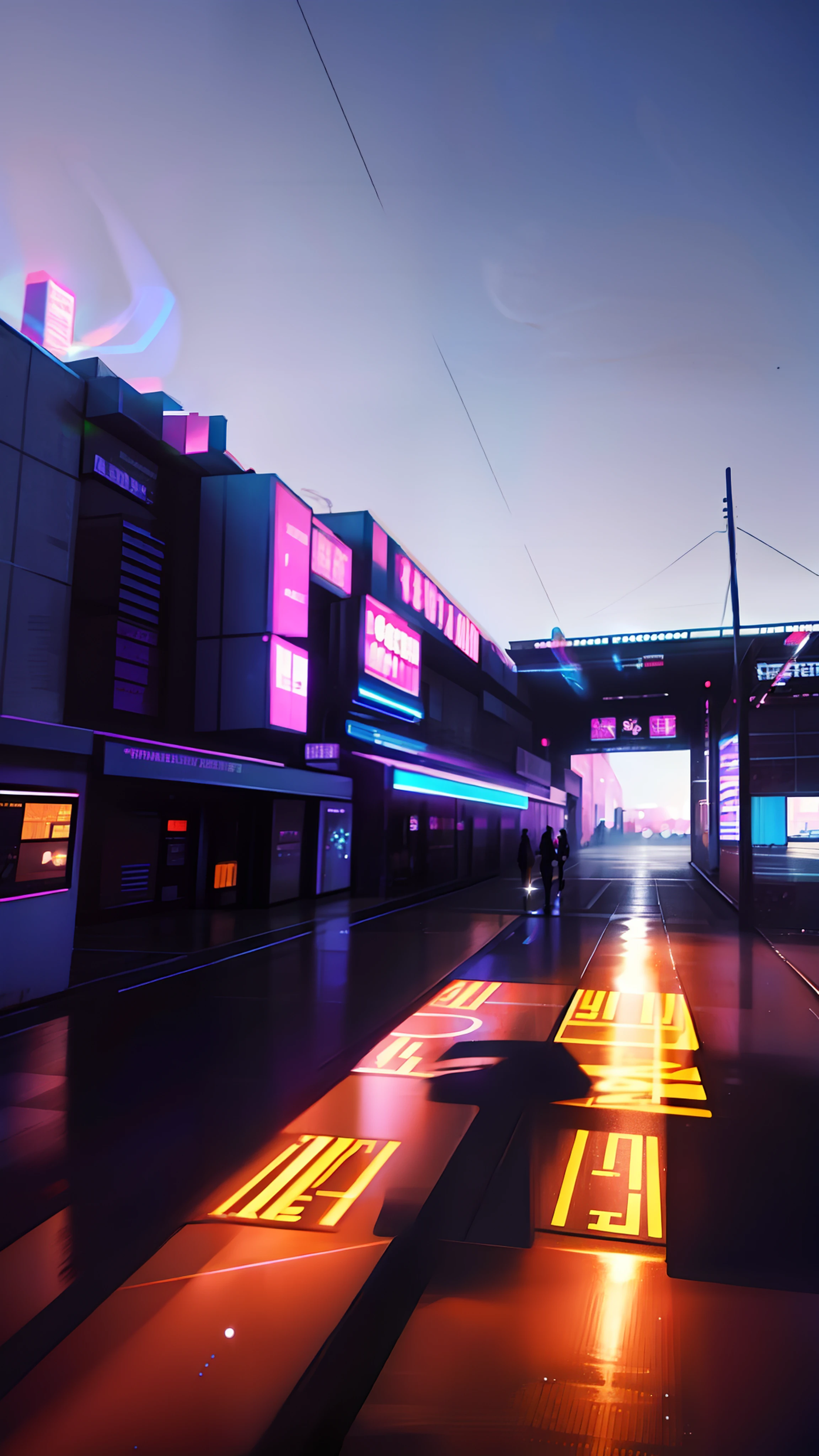 Cyberpunk, fluorescent blue, cinematolens, epic