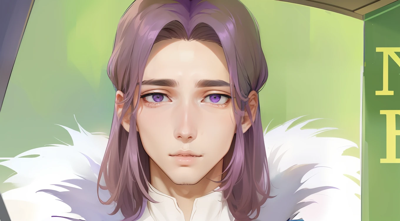 (Men with purple droopy eyes),lofty nose、Well-formed lips