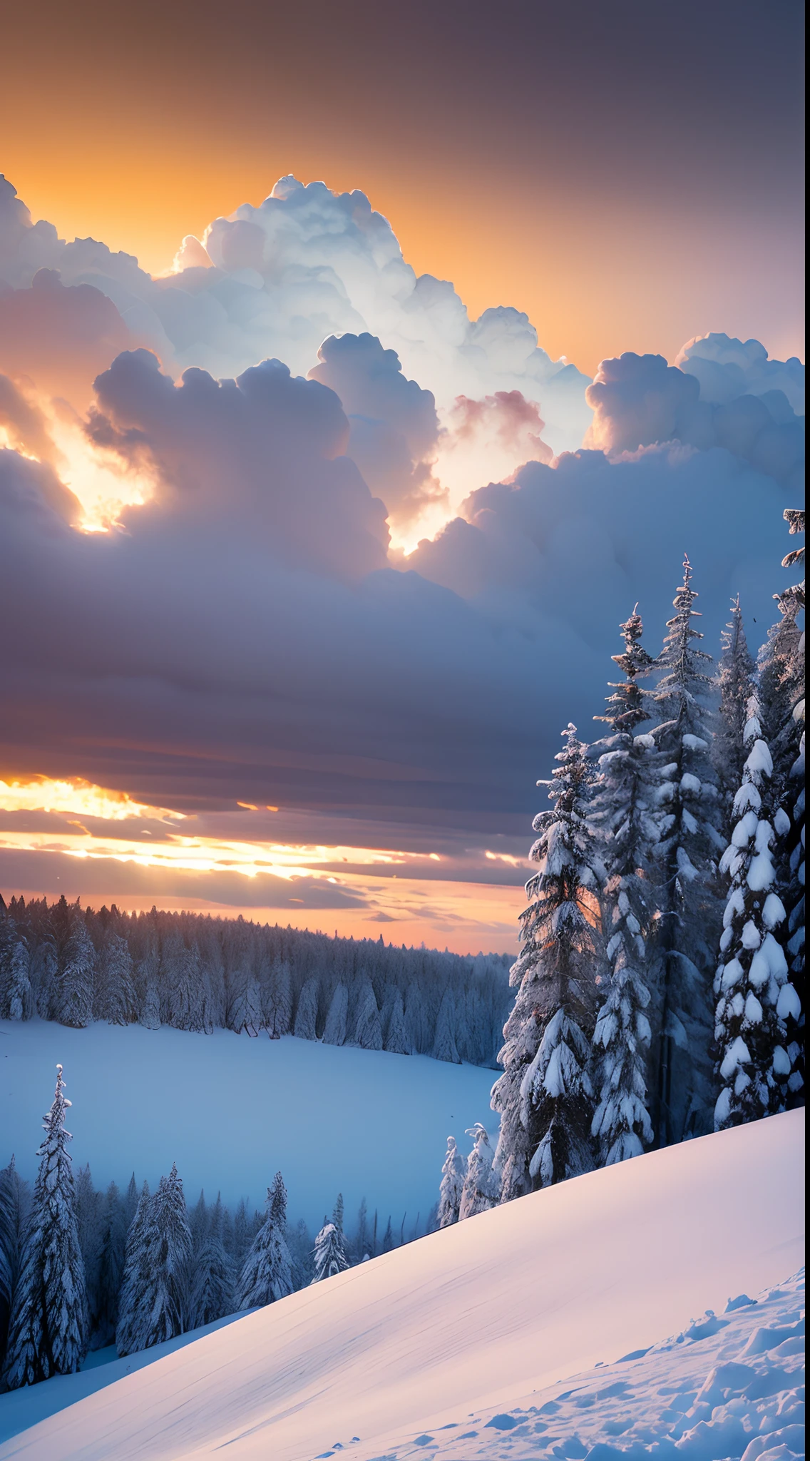 Skysky,Colorful auspicious clouds,Thick snow,8K wallpapers,extreme beautiful,winning artwork