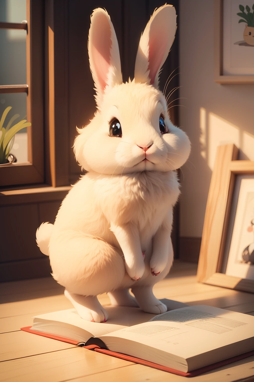 Cute Rabbit Bushy cartoon picture book-style