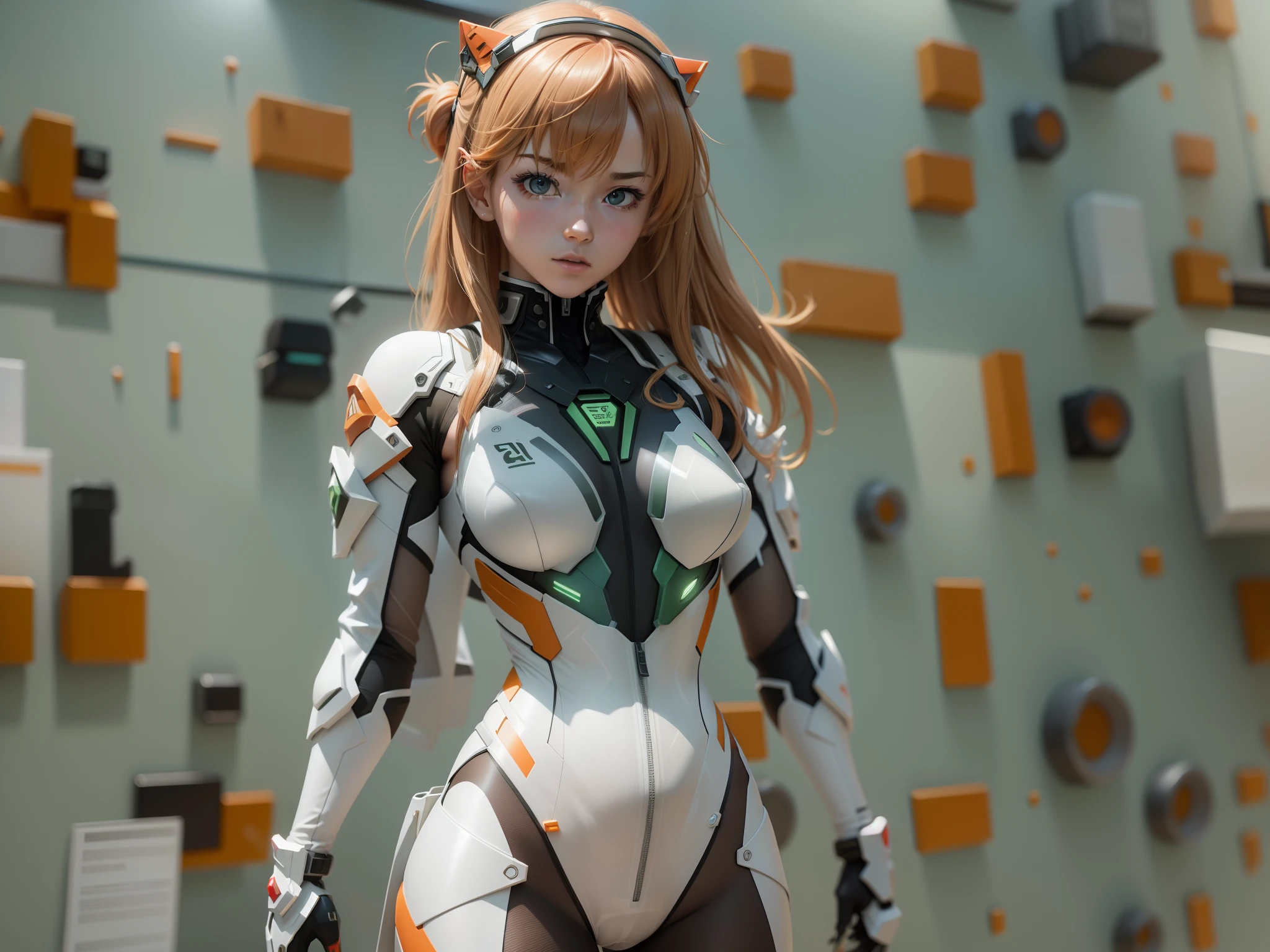 Asuka Langley Shikinami agachada, Llevar traje transparente, seen from the back, trasero perfecto, trasero slim, Small rear, in a futuristic room with computers, pantimedias transparentes, ropa transparente, Luces en las paredes, neon, (NSFW:1.35), Trazado de rayos, NVIDIA RTX, Super resolution, Irreal 5, Sub-Surface Scatterring, Texturas PBR, postprocesamiento, Anisotropic filtering, profundidad de campo, maximum sharpness and sharpness, Texturas multicapa, Mapeo de albedo y especular, sombreado de superficie, Accurate simulation of light-material interactions, proporciones perfectas, octane representation, duotone lighting, ISO bajo, balance de blancos, regla de tercios, apertura amplia, 8K RAW, high-efficiency subpixels, sub-pixel convolution, glow particles