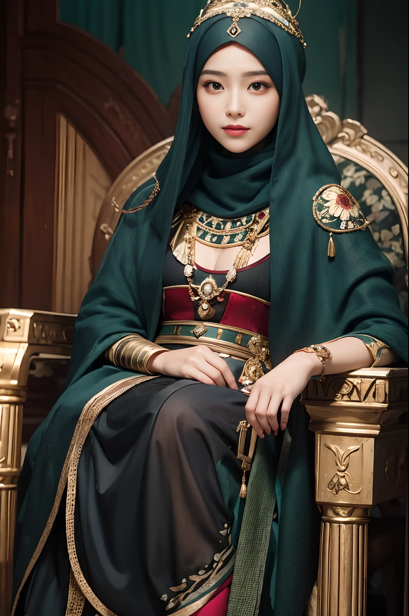 Beautiful face with a serene expression.