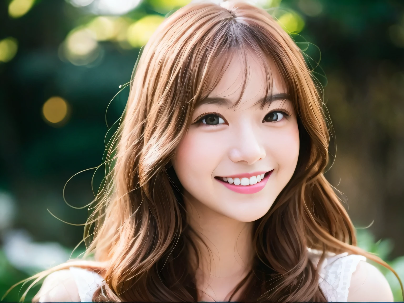 a close up of a woman with long hair smiling at the camera, girl cute-fine-face, the face of a beautiful Japanese girl, Young adorable Korean face, cute natural anime face, japanese facial features, cute - fine - face, cute-fine-face, cute - fine - face, young cute wan asian face, Soft smile, beautiful Korean women