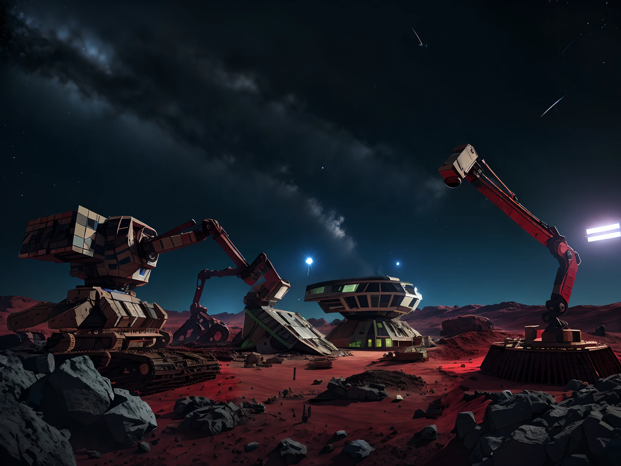 Martian buildings under construction，Rich in technology