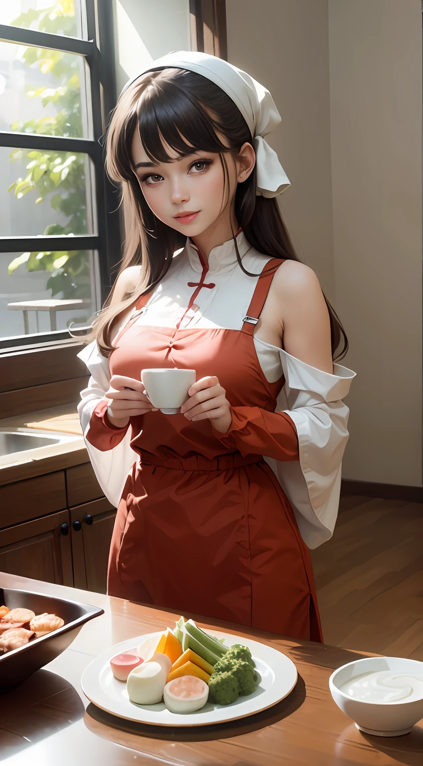 ((Best Quality, 8K, Masterpiece: 1.3)), 1girl, Slim Abs Beauty: 1.3, (Hairstyle Casual, Big Breasts: 1.2), Dress: 1.1, Super Fine Face, Delicate Eyes, Double Eyelids, Smile, Home