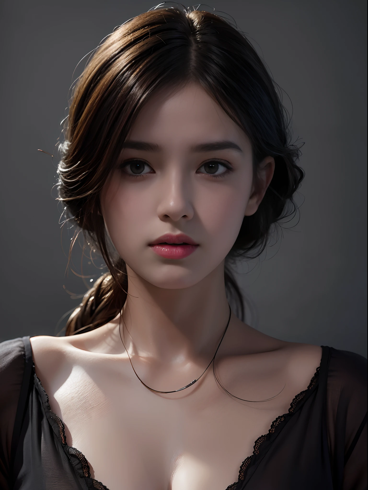 Best quality, masterpiece, ultra high res, (photorealistic:1.4), raw photo, 1girl, in the dark, deep shadow, low key, cold light