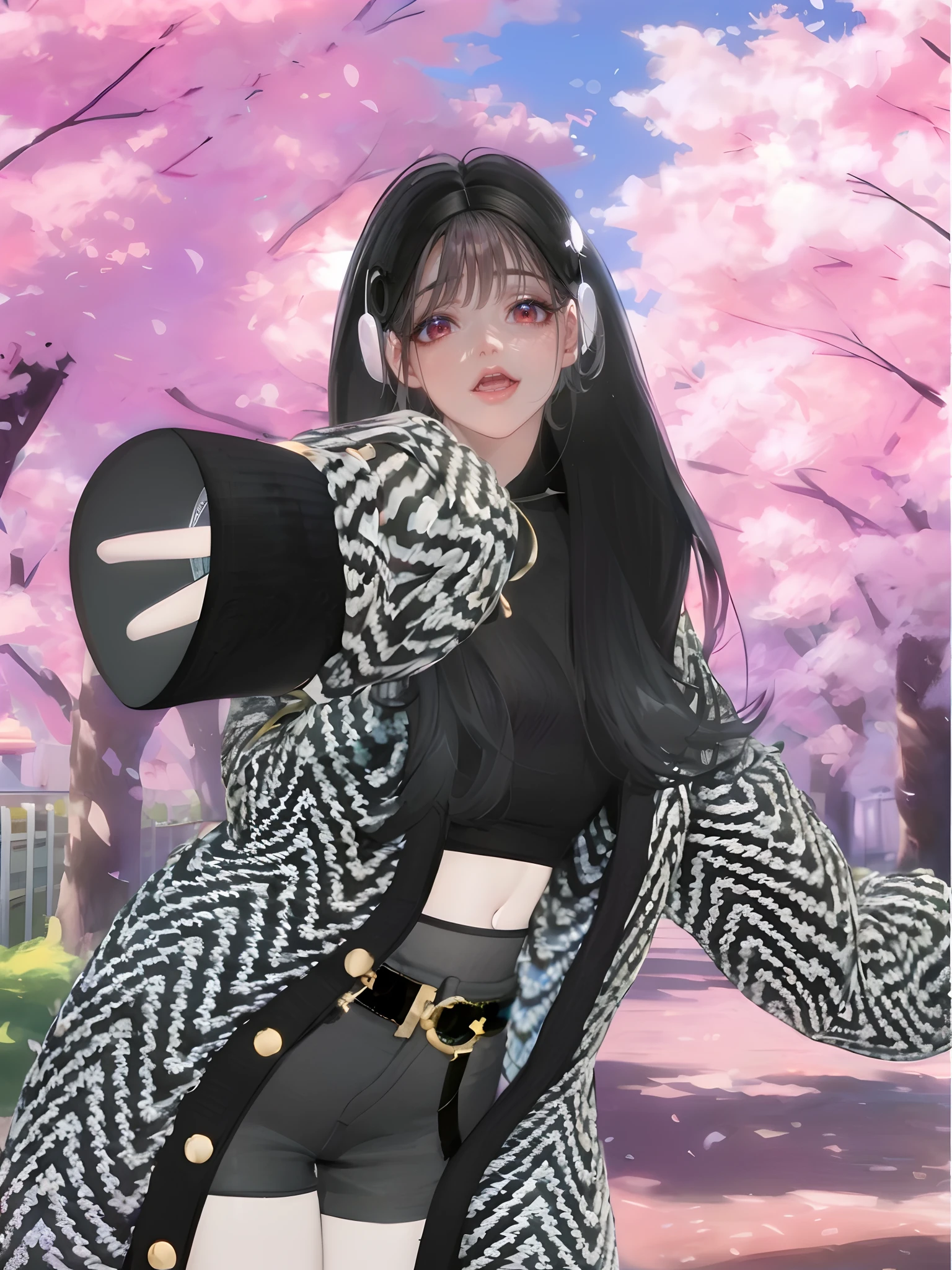 Woman posing in hat and jacket, inspired by Sim Sa-jeong, inspired by Ma Yuanyu, inspired by Huang Ji, Anime style. 8K, inspired by Kim Jeong-hui, render of april, Trending on CGSTATION, Inspired by Jang Seung-op, jisoo from blackpink, inspired by Ren Xiong, anime vibes