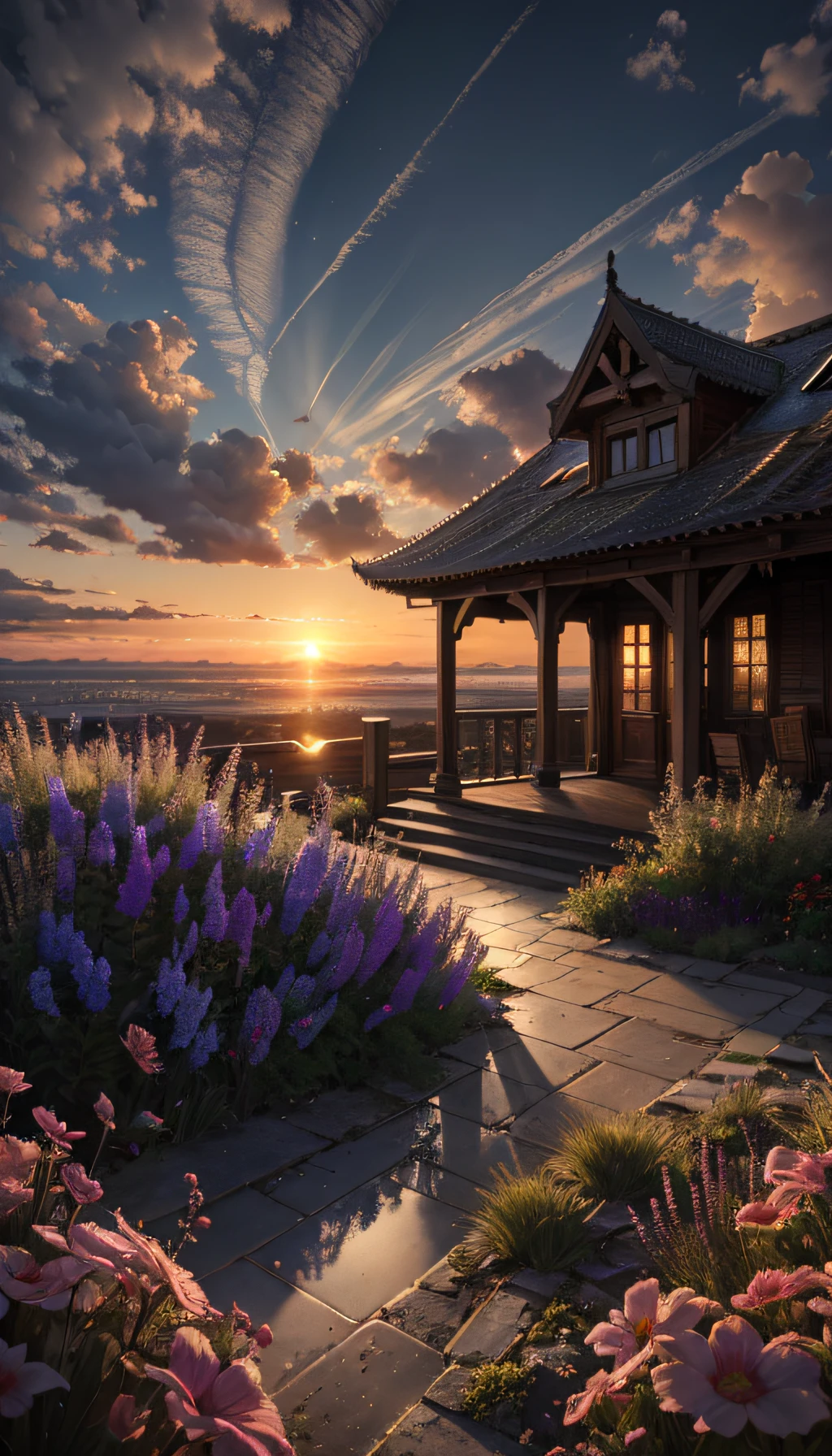 highres, imagination, (realistic), clear skies, composition, sunrise, (hdr:1.5), outdoors, intricate details,