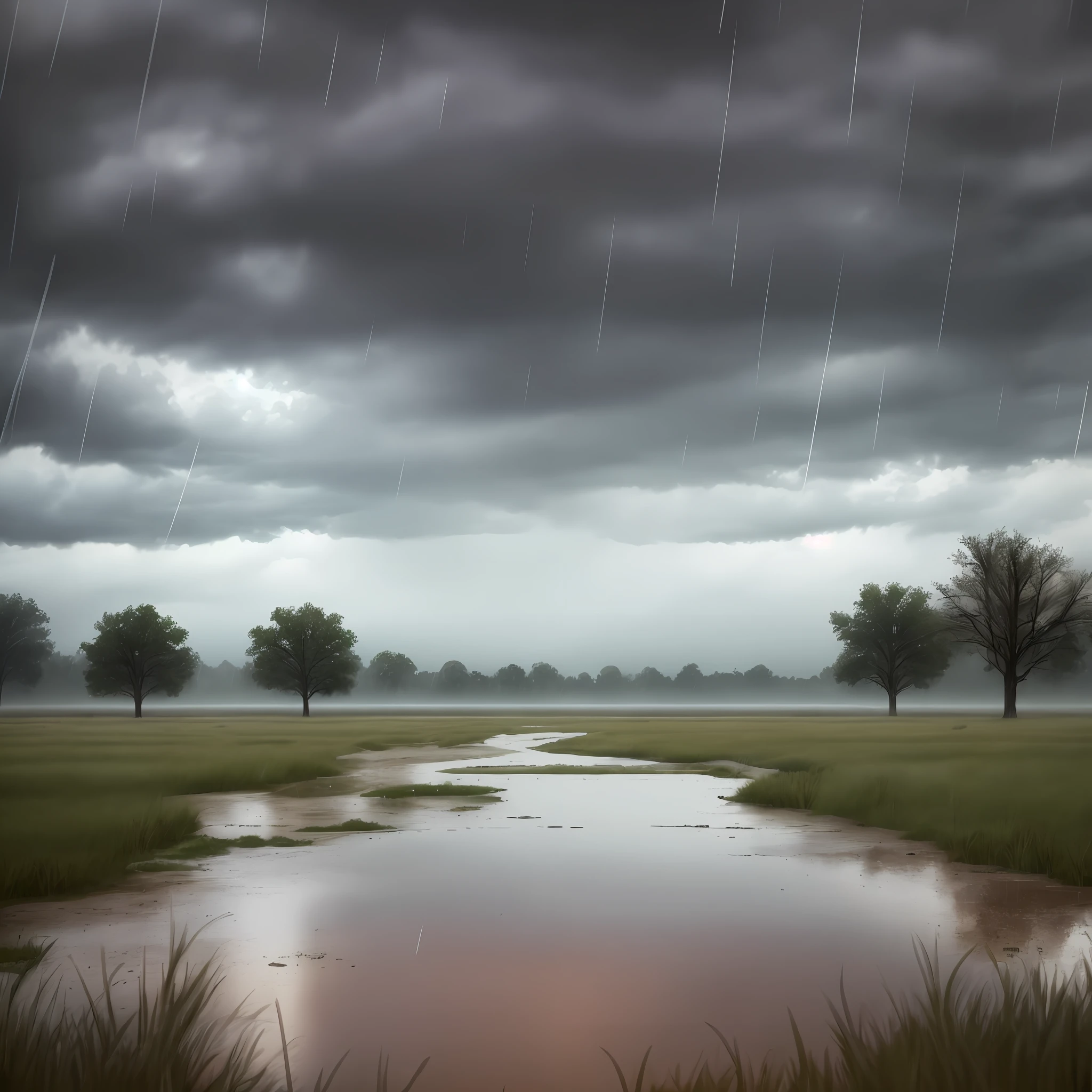 A rainy view in the heart of the plains