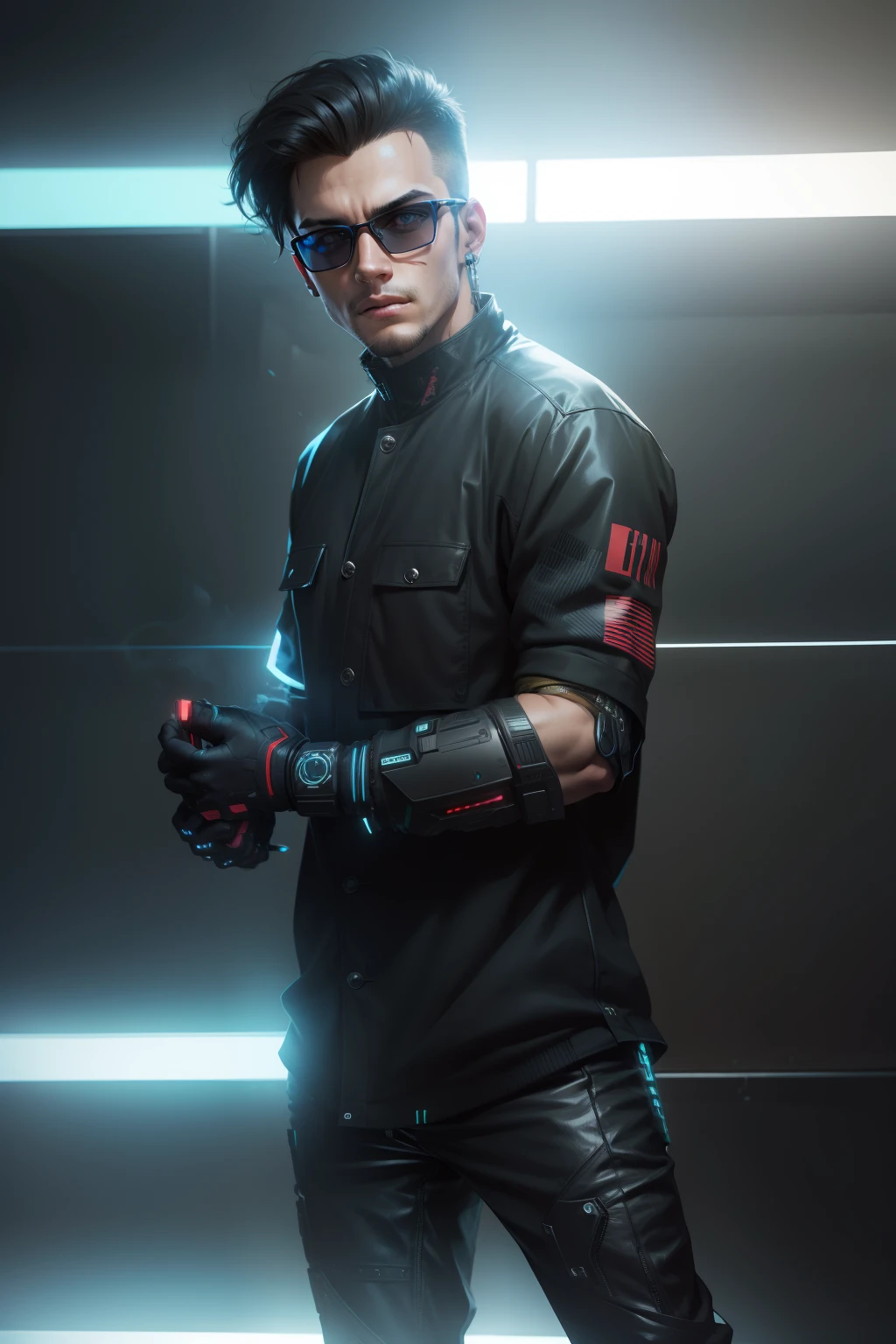 Change background cyberpunk handsome boy, realistic face, ultra realistic