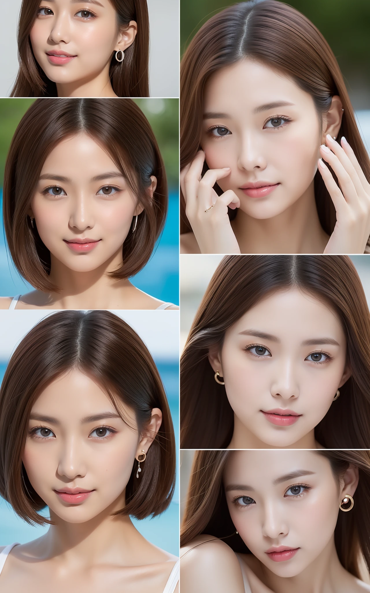 (8K、Raw photography、top-quality、masterpiece:1.2)、(realisitic、Photorealsitic:1.37)、ultra-detailliert、超A high resolution、(Solo Japan Women)、18 Year Old Woman、(with round face)、long eyeslashes、Beautiful black eyes、natural make up、large full breasts、Blue Color Dresses、(very short bobbed hair)、a necklace、Poses in motion