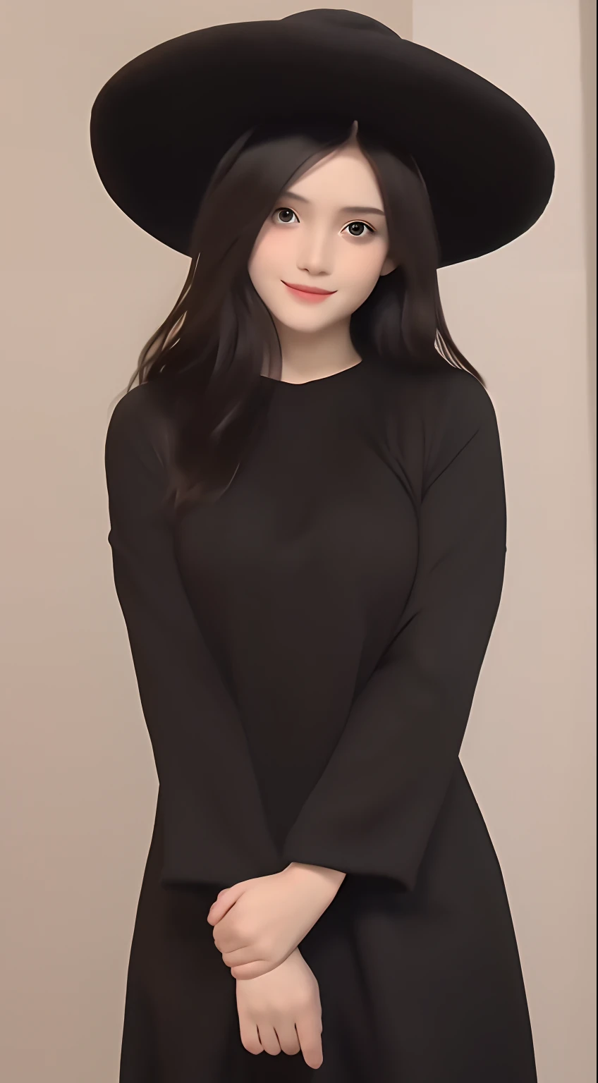 8K  UHD, (High quality: 1.9), (3D: 1.9), (high resolution: 1.9), Ultra photo realsisim, great photo, as in real life, (photographic render: 1.9), (Darkness: 0.9), (Flashlight effect on photo: 1.5), Low shadow, Young charming Ukrainian woman photographed on white canvas background, Full growth view, Fluffy wild hair, Black hat, Plush rabbit ears, (largeeyes: 1.5), Big nose, realistic teeth, Plump lips, thin neck, small ?????, (Slim waist: 1.9), (Wide pelvis: 1.9), The girl raised her hands, Ukrainian national embroidery: 1.9), Tight clothing, Wet, Smile, Realistic knees and elbows, Large