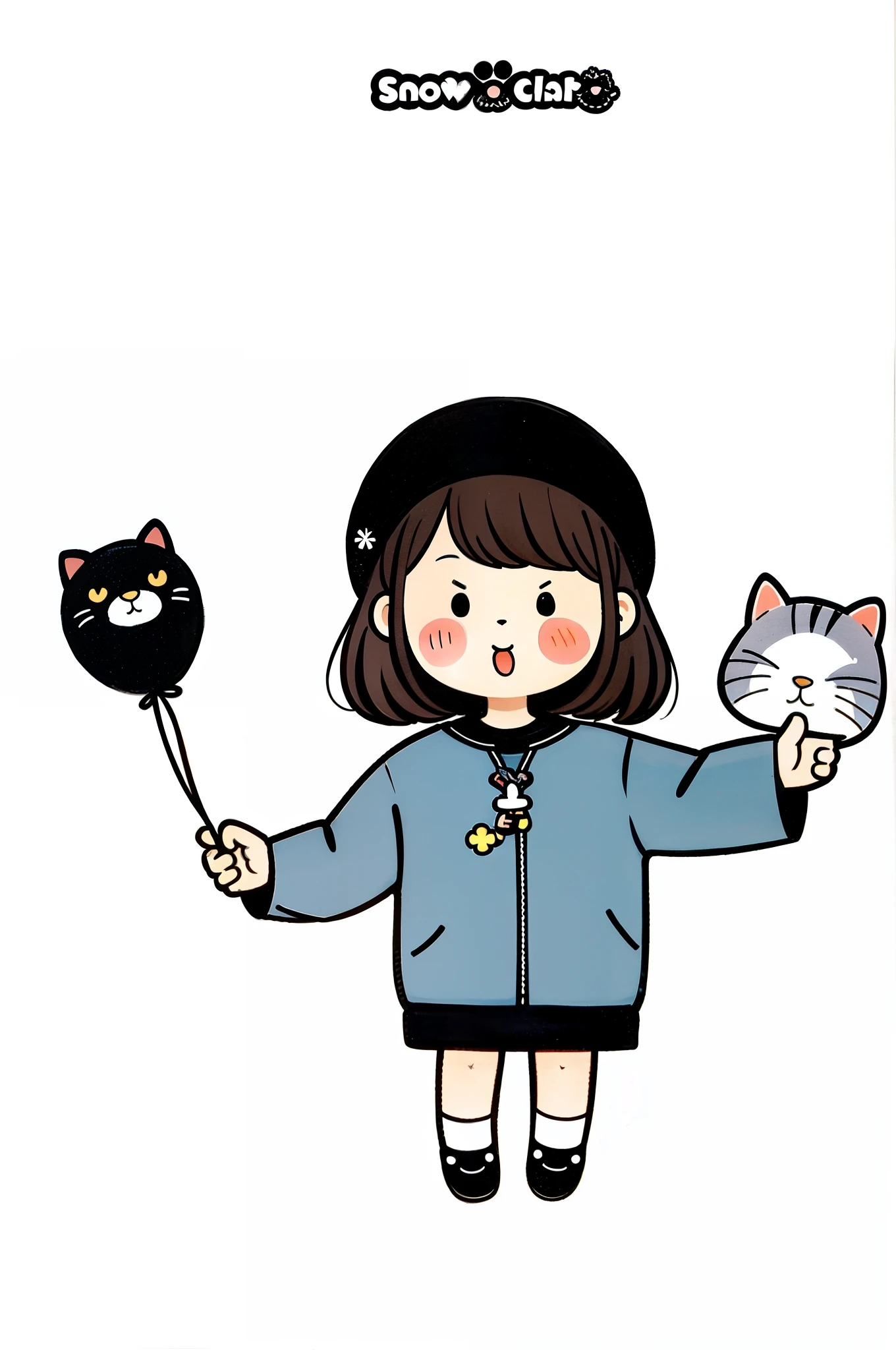 Anime girl with flowers and cat, lovely art style, adorable digital art, Rendering of cute girls, cute kawaii girls, Cute cartoon character, Cute detailed digital art, Cute anime girl, Cute cartoon, chibi girl, Cute cartoon style, cute character, Cute anime, Chibi anime girl, cute artwork, Cute anime style, Anime moe art style,balloons,Skysky,Clouds,adolable,sprout,围巾,Winter hat,himawari,baby cats,snowflower,Angry cute blush,yukito,dances,sing