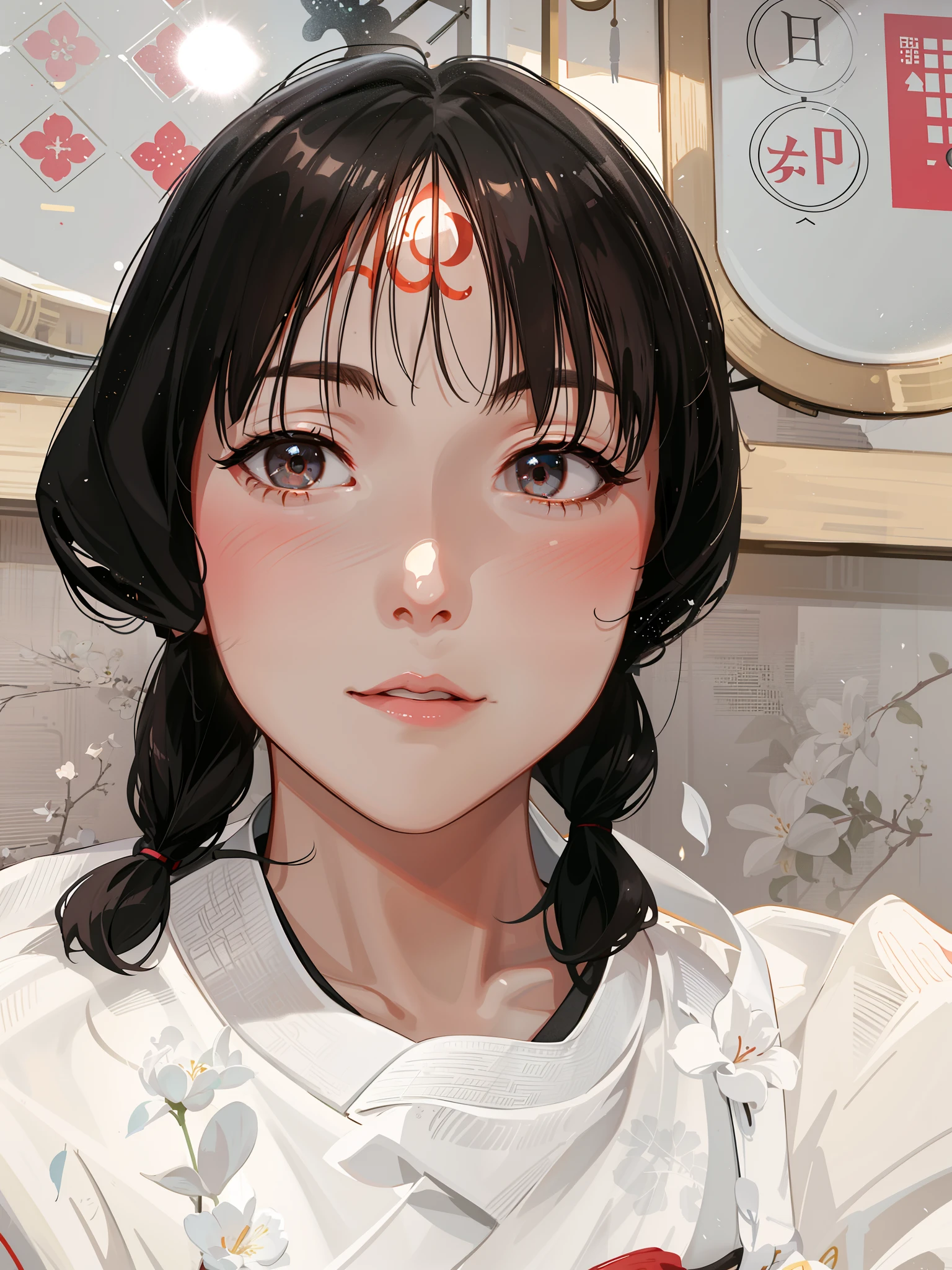 1girl, (hanfu), glowing, sidelighting, wallpaper,