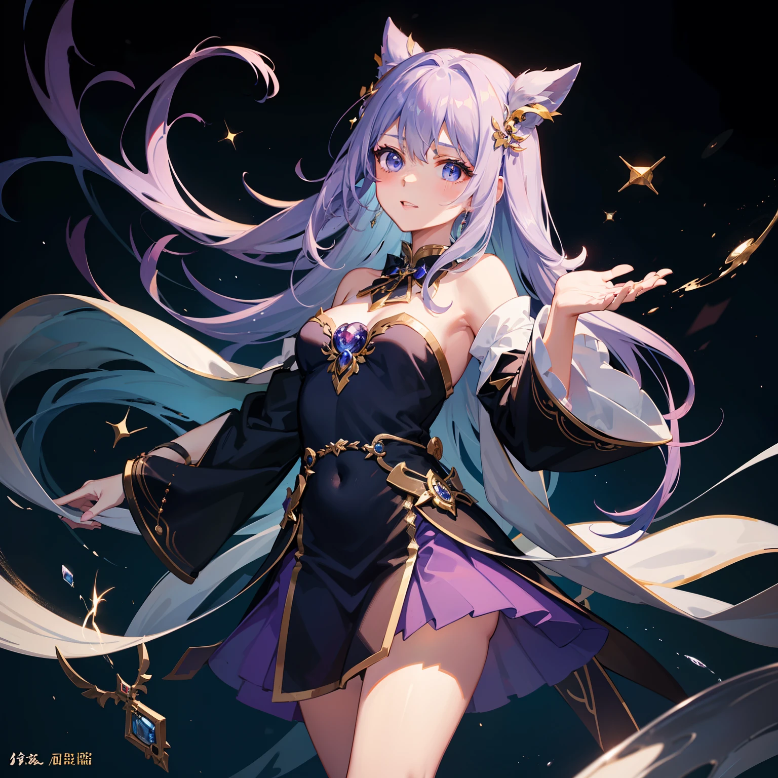 In otherworldly anime,There is a magician girl。Her hair is a bright glazed blue,As elegant and moving as a flowing ocean。The eyes radiate a deep purple color,It shines mysteriously like a gemstone set with a starry sky。
Her dress is always full of the characteristic style of a magician。She wears a tight black magician robe,The robe was carved with detailed magic runes,Shining with a faint phantom light。She wore a bright purple ribbon around her waist,With a hint of gold-rimmed trim。Under his feet was a pair of smooth and soft black leather boots,It gives people a feeling of flowing water。
In everyday life,She often appears in the treacherous and mysterious Library of Magic。She was between the shelves,Carefully studying ancient and complex magical knowledge。While she was immersed in this knowledge,Her eyes would sparkle with focus and wisdom,It was as if she was in dialogue with the wisdom of the universe。
When the magician girl uses magic,She will begin casting spells in a gentle and graceful gesture。She waved her arms gracefully and delicately,Fingers wander with subtle sparks of magic。Her eyes emitted a strong purple light,It's like the center of magic。The whole person seems to be immersed in an atmosphere of magic,Her cheeks lit up with a curious and expectant smile。
Describe how she looks with magic,Her gesture can be depicted a little more delicately:She gracefully raised her right hand,Fingers touch the air,A gentle breeze blew in。With the dance of her fingers,The magic around them began to gradually converge,Form a gorgeous and flowing magic rune。Her fingers draw a beautiful pattern in the air,It's like a great artist creating。When the rune is completed,A powerful purple energy erupted from her palm,Instantly illuminated the entire scene。
The magician girl is so beautiful and mysterious,Her presence fills the otherworld with endless possibilities of wonder and magic。