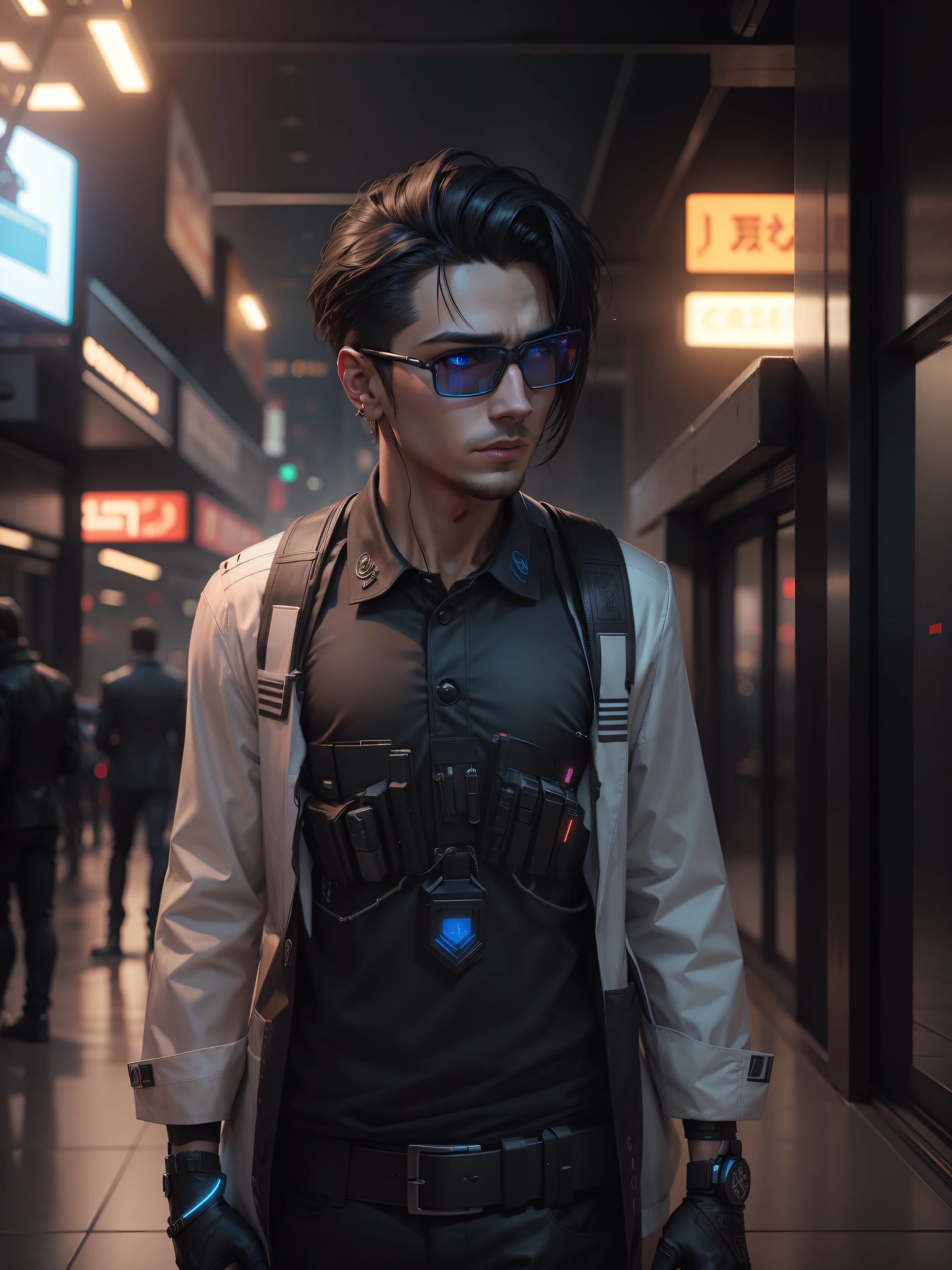 Change background cyberpunk handsome boy realistic face 8k ultra realistic