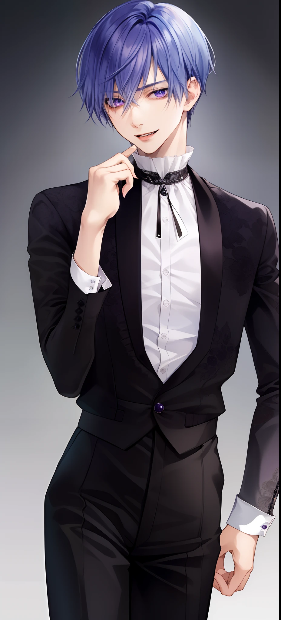 ​masterpiece, top-quality, 2Others, Male couple, 1 man and 1,, Adults, Height difference, different fashion, different color, finely eye and detailed face, intricate detailes, Casual clothing, Oversized shirt, Modern urban streets, A smile, Happiness, tenderness, queers, high-level image quality、 Two beautiful men、tall、The upper part of the body、nightfall、nighttime scene、𝓡𝓸𝓶𝓪𝓷𝓽𝓲𝓬、Korean Male, Idol Photos, k pop, Professional Photos, Vampires, Korean fashion in black and white, Fedoman with necklace, inspired by Sim Sa-jeong, androgynous vampire, :9 detailed face: 8, extra detailed face, detailed punk hair, ((eyes are brown)) baggy eyes, Seductive. Highly detailed, semi realistic anime, Vampires, hyperrealistic teen, delicate androgynous prince, imvu, short hair above the ears, Man with short hair, Purple-haired man with a glaring expression and a man with light blue hair with a gentle expression, With a short-haired man with bright purple hair, Man with light blue hair