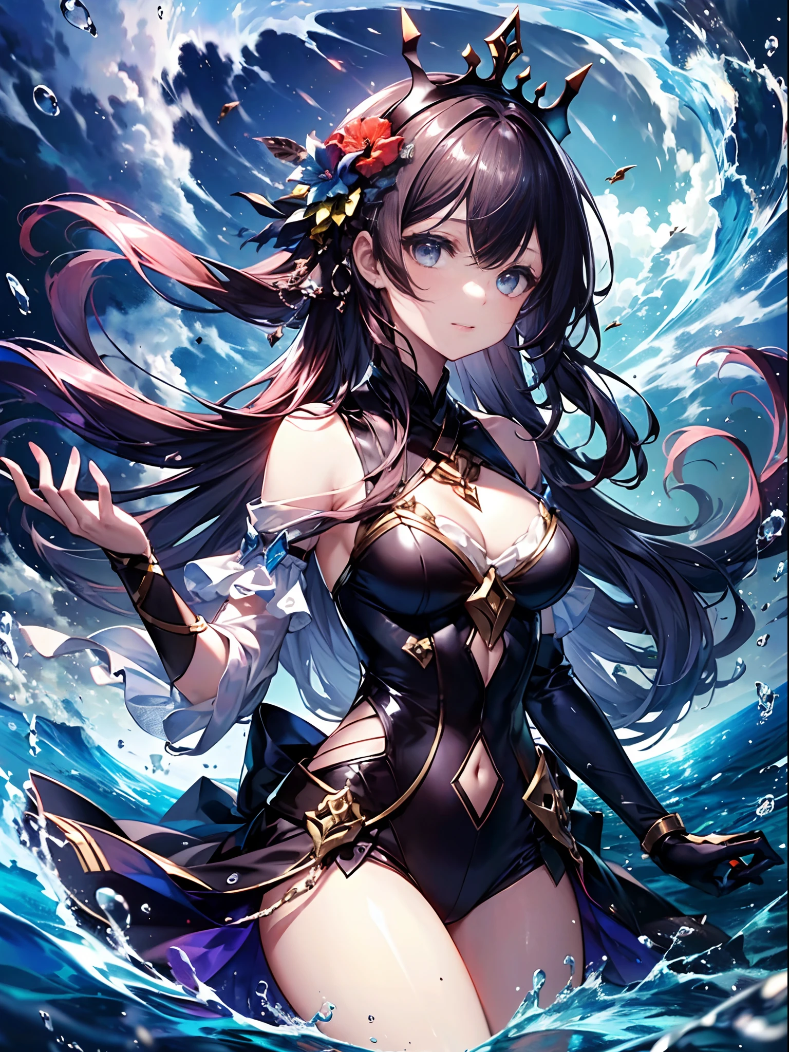 (((masterpiece)))、(((top-quality)))、((ultra-detailliert))、More than darkness, Deeper than night, Wander the Sea of Chaos ,King of Water