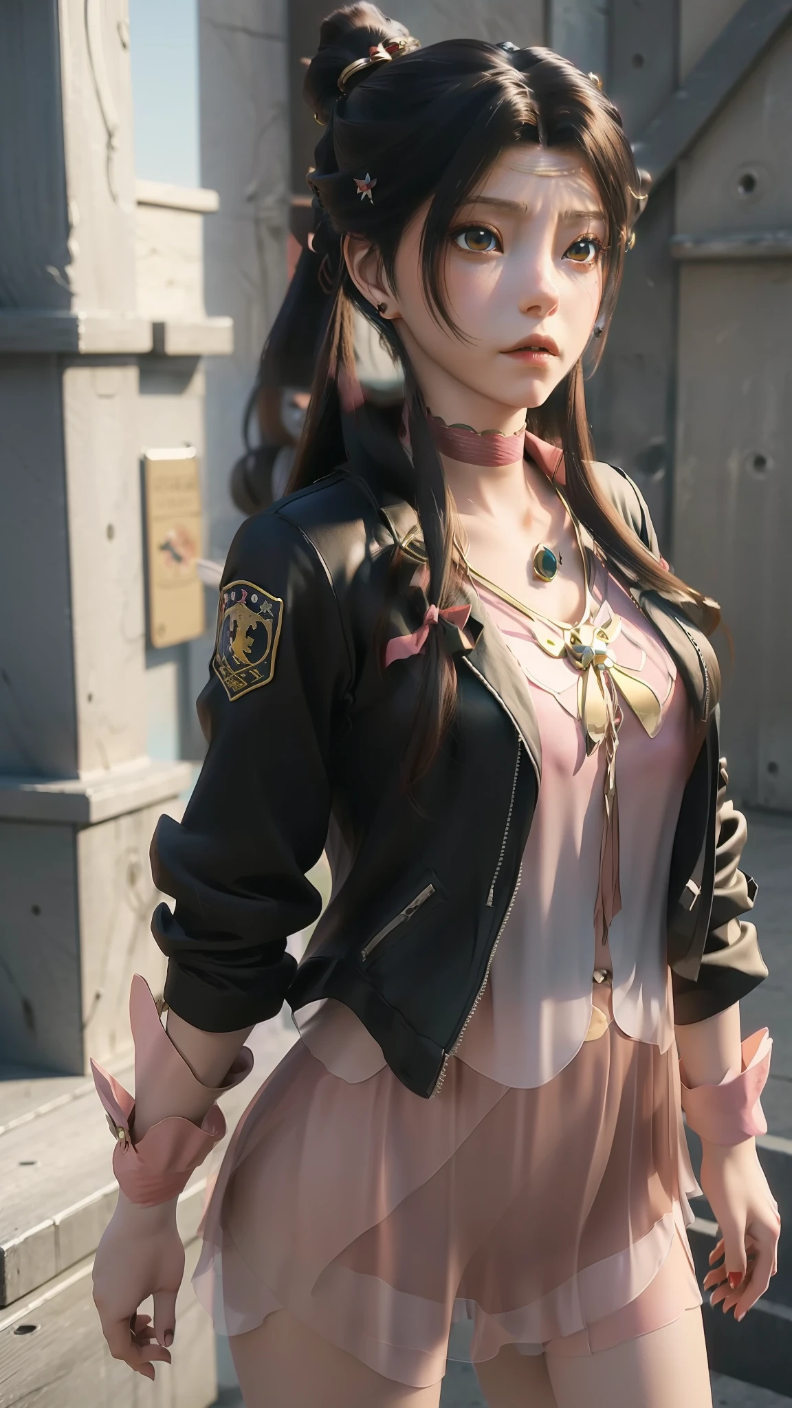 anime - style image of a woman in a short skirt and jacket, Smooth anime CG art, made with anime painter studio, Realistic anime 3 D style, photorealistic anime girl rendering, drawn in anime painter studio, Photorealistic anime, anime styled 3d, 3 d anime realistic, maya fey from ace attorney, Makoto Shinkai. High detail, anime realism style