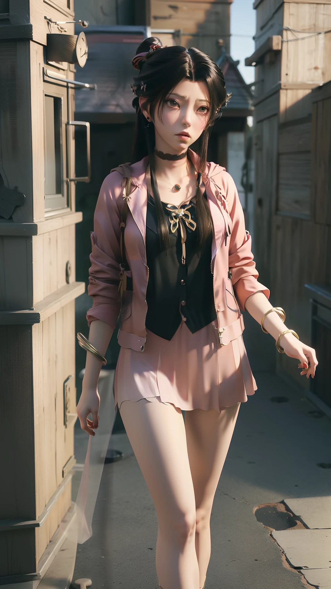 anime - style image of a woman in a short skirt and jacket, Smooth anime CG art, made with anime painter studio, Realistic anime 3 D style, photorealistic anime girl rendering, drawn in anime painter studio, Photorealistic anime, anime styled 3d, 3 d anime realistic, maya fey from ace attorney, Makoto Shinkai. High detail, anime realism style