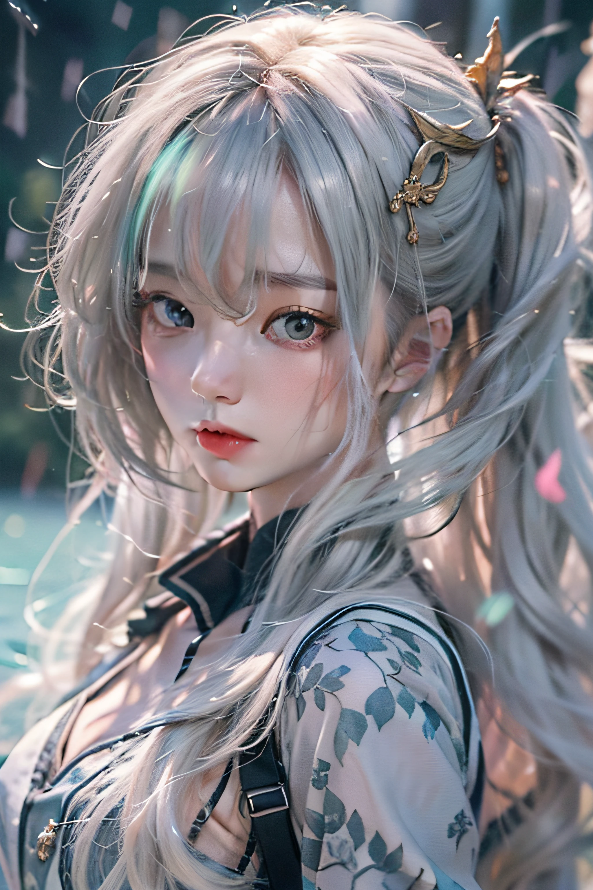 (8k, RAW photo:1.2), best quality, ultra high res,dramatic angle,(fluttered detailed color splashs), (illustration),(((1 girl))),(long hair),(rain:0.9), (头饰:1.4),少女身边有一座古宫,汉服,(重点),彩色水墨画,(泼彩),泼彩,(((colorful))),(素描:0.8) , Masterpiece, best quality, beautiful painted, highly detailed,(denoising:0.6),[splash ink],((ink refraction)), (beautiful detailed sky),moon,highly,detaild,(masterpiece, best quality, extremely detailed） CG unity 8k壁纸，杰作，最好的质量，超详细），（石蒜）